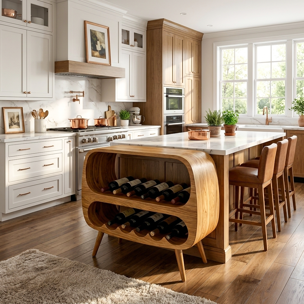 Functional Wine Storage With 2 Tiers For Bar Corner RTTHTTBCA040