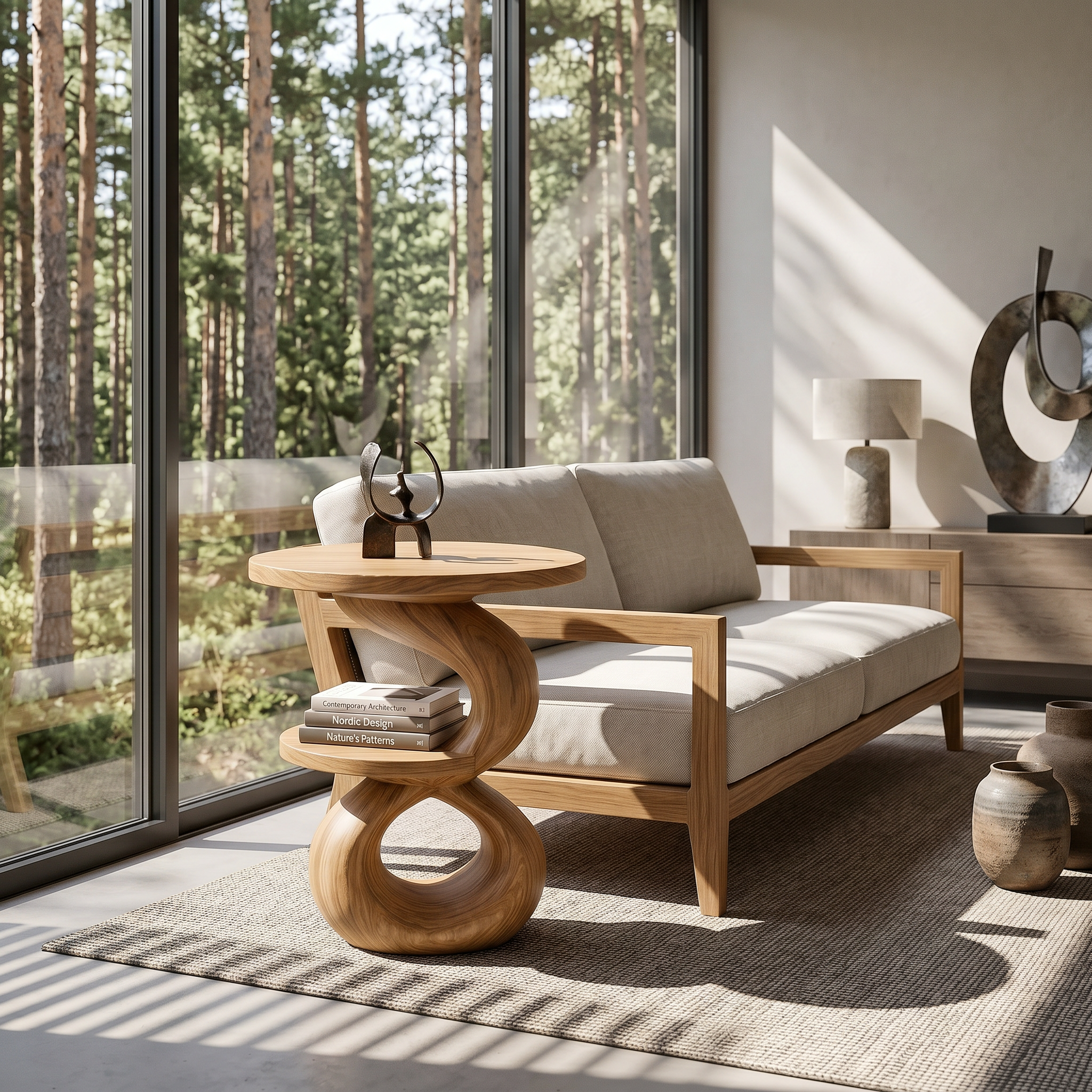 Modern Sculptural Side Table Outdoor Lounge SILDTTRSTA029
