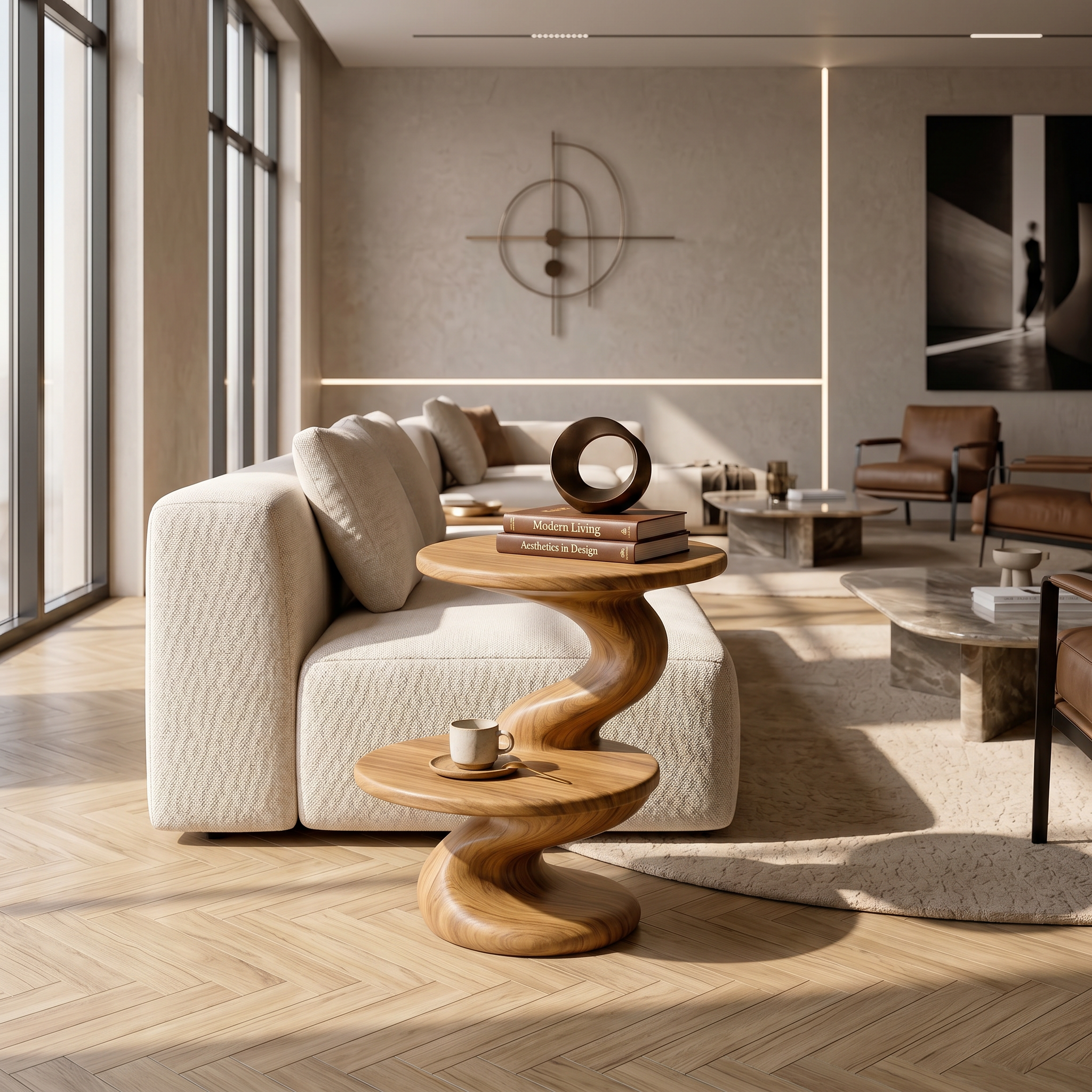 Contemporary Two Tier Side Table Modern Lounge SILDTTRSTA017