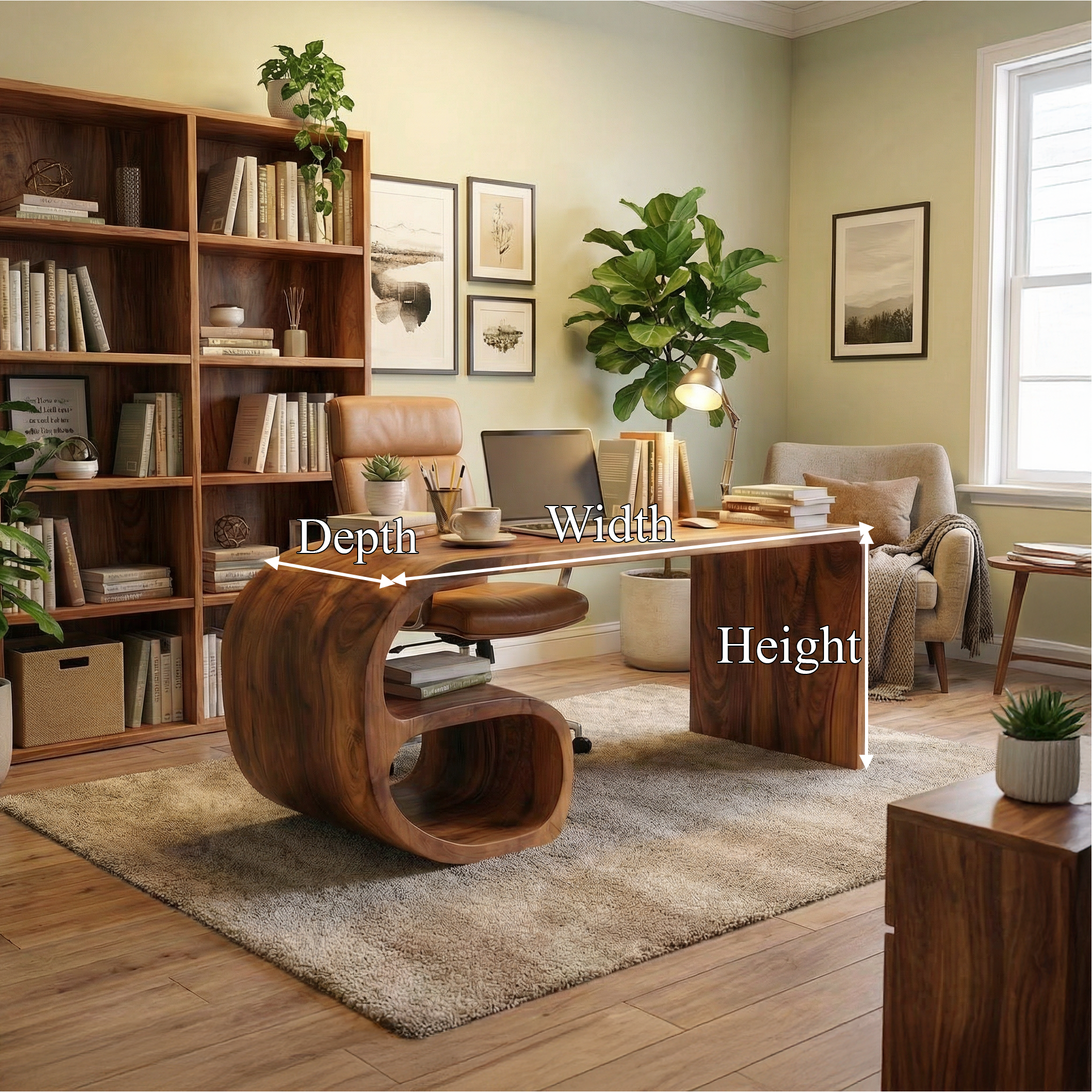Modern Sculptural Desk For Home Office And Study Room SINLSADK096