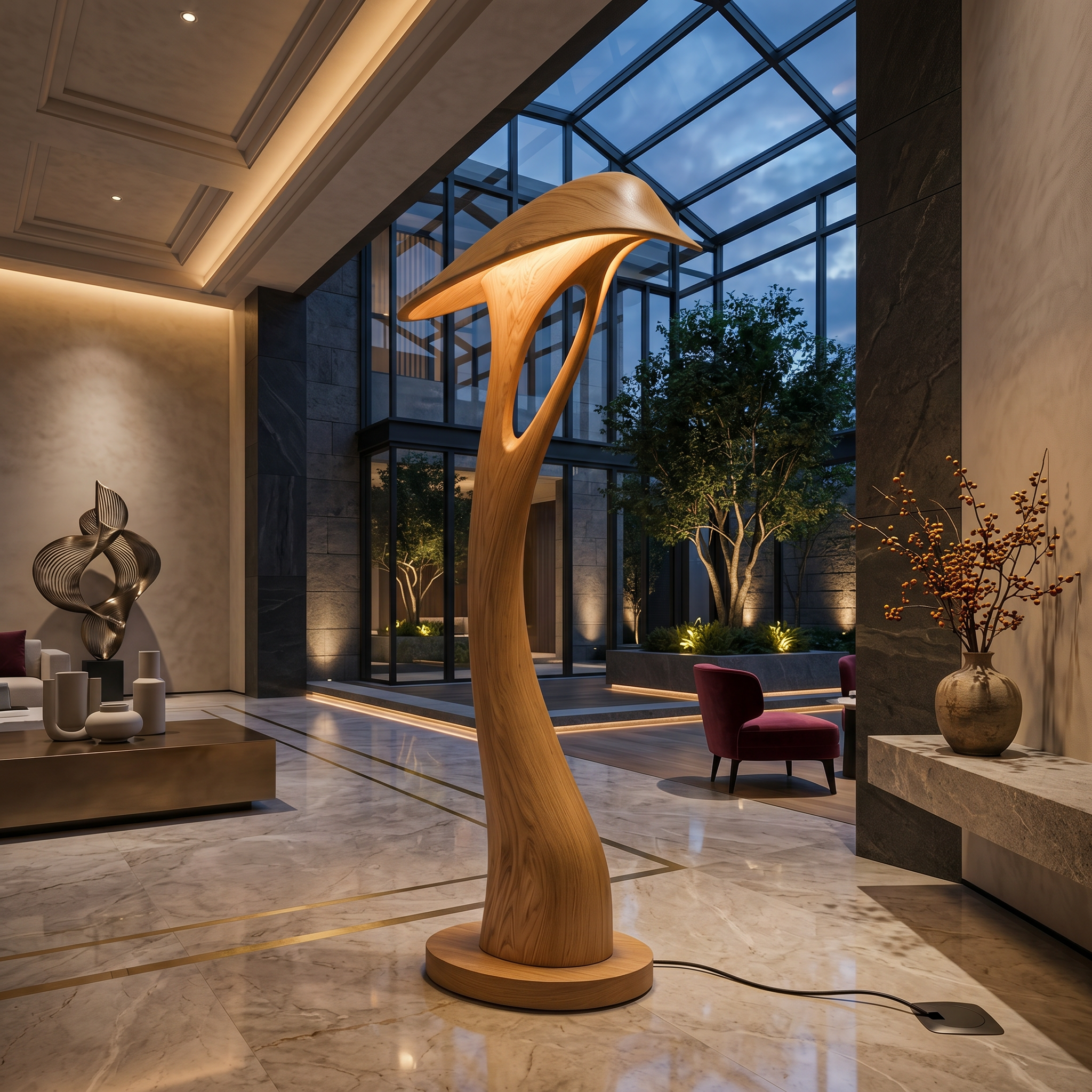 Organic Leaf Curve Floor Lamp For Reading Nook SILDTTNLAM006