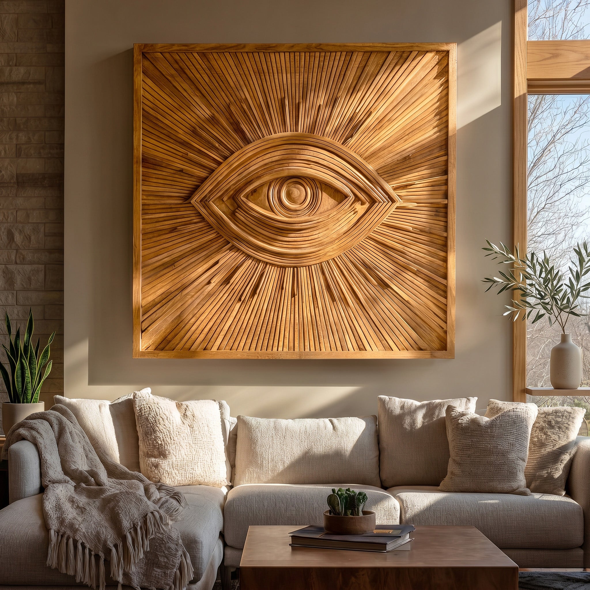 Modern Wooden Eye Wall Art For Living Room Decor RTTHHNWA194