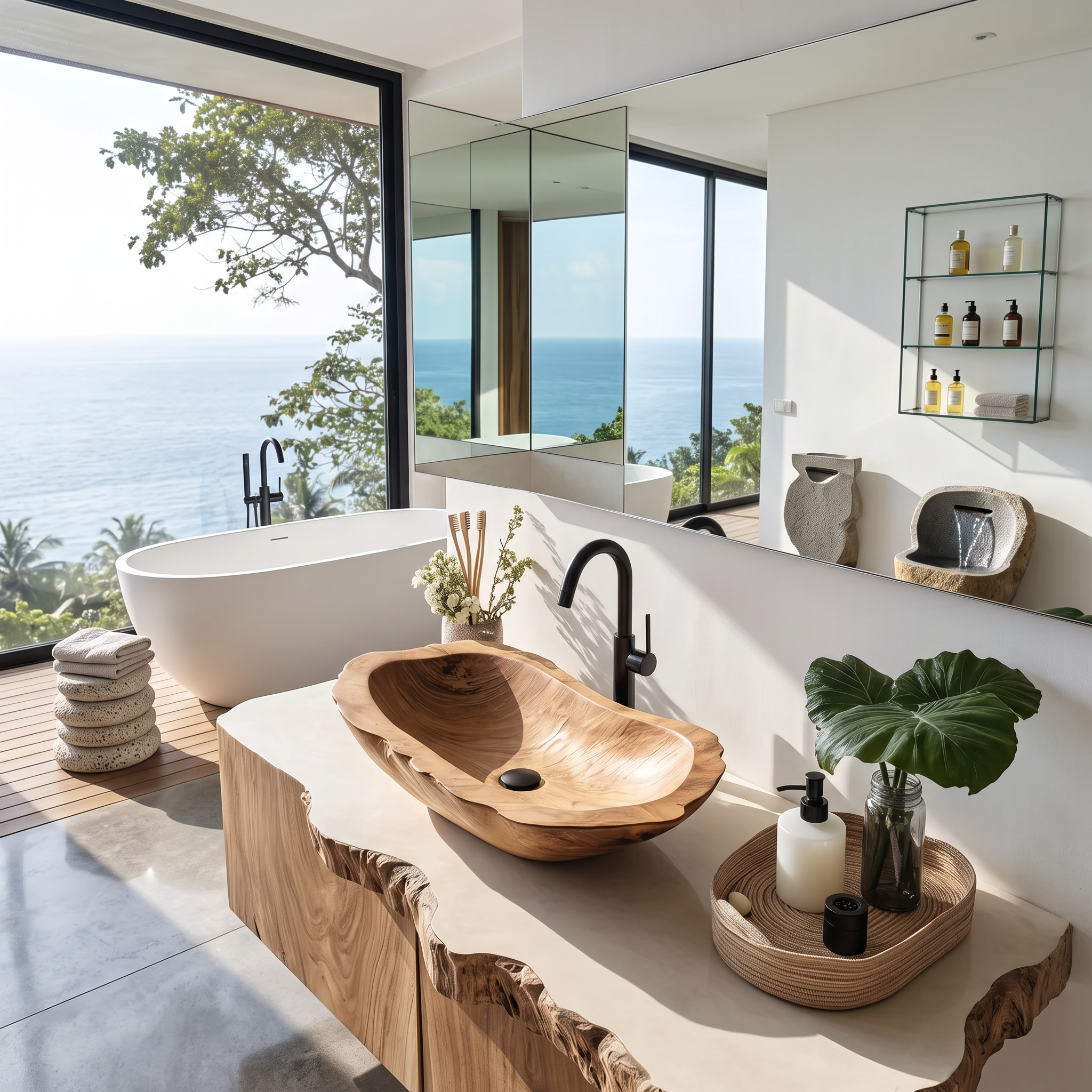 Handcrafted Wooden Vessel Sink For Timeless Bathroom Style SILDTTRVS020