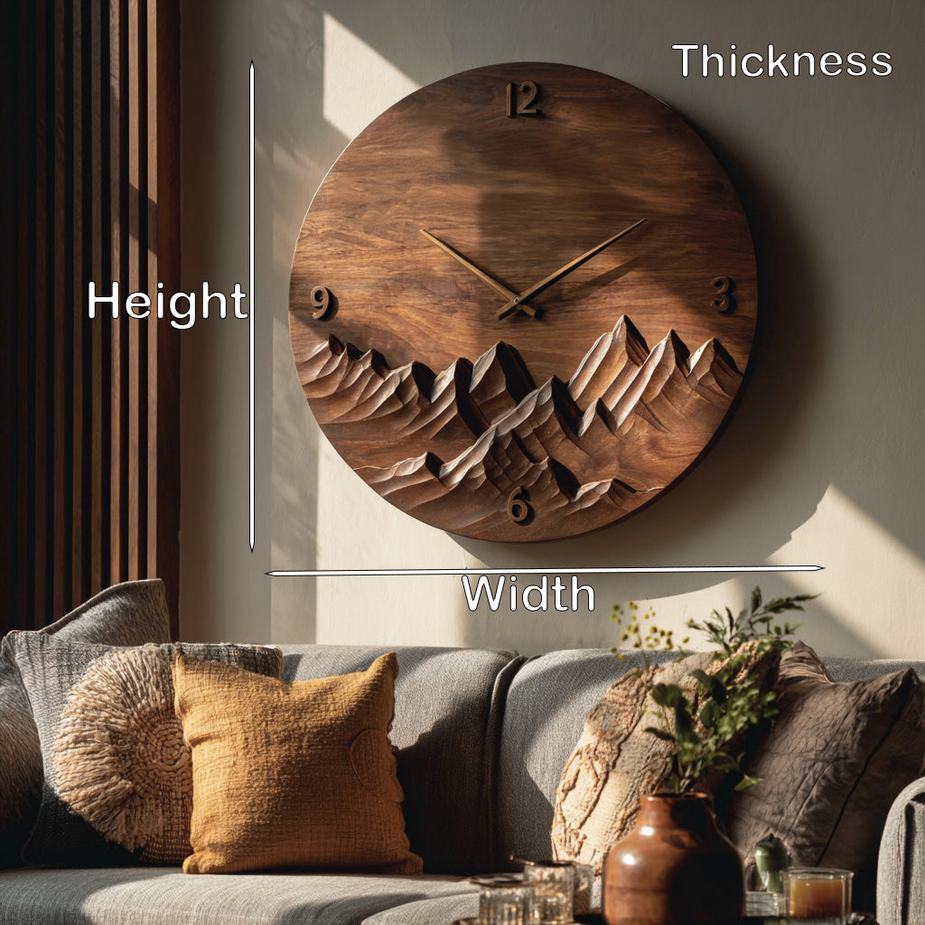 Modern Wall Clock Mountain Landscape For Living Room RTTHHNWAC017