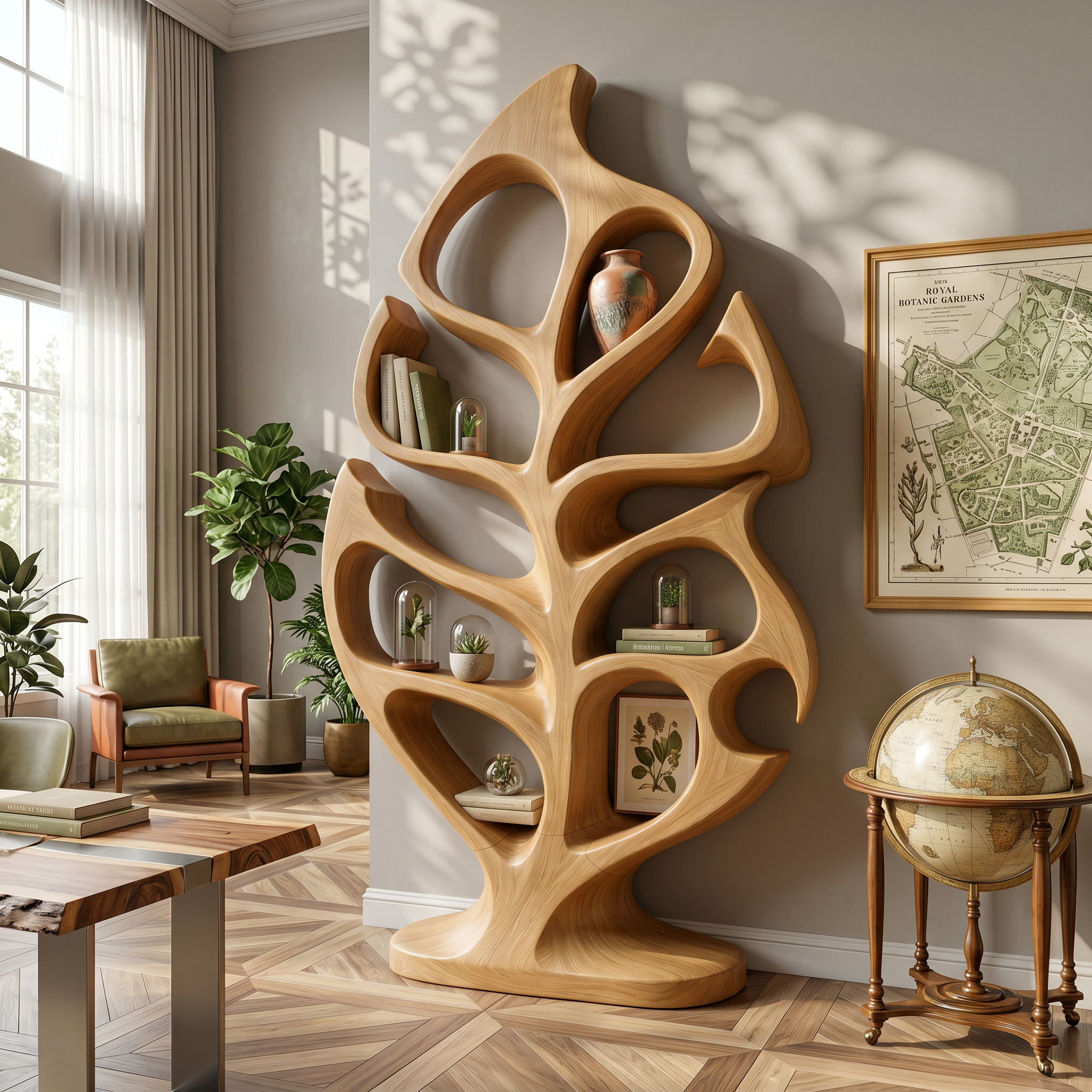Organic Storage Bookshelf For Comfortable Reading Space SILDTTNBS046