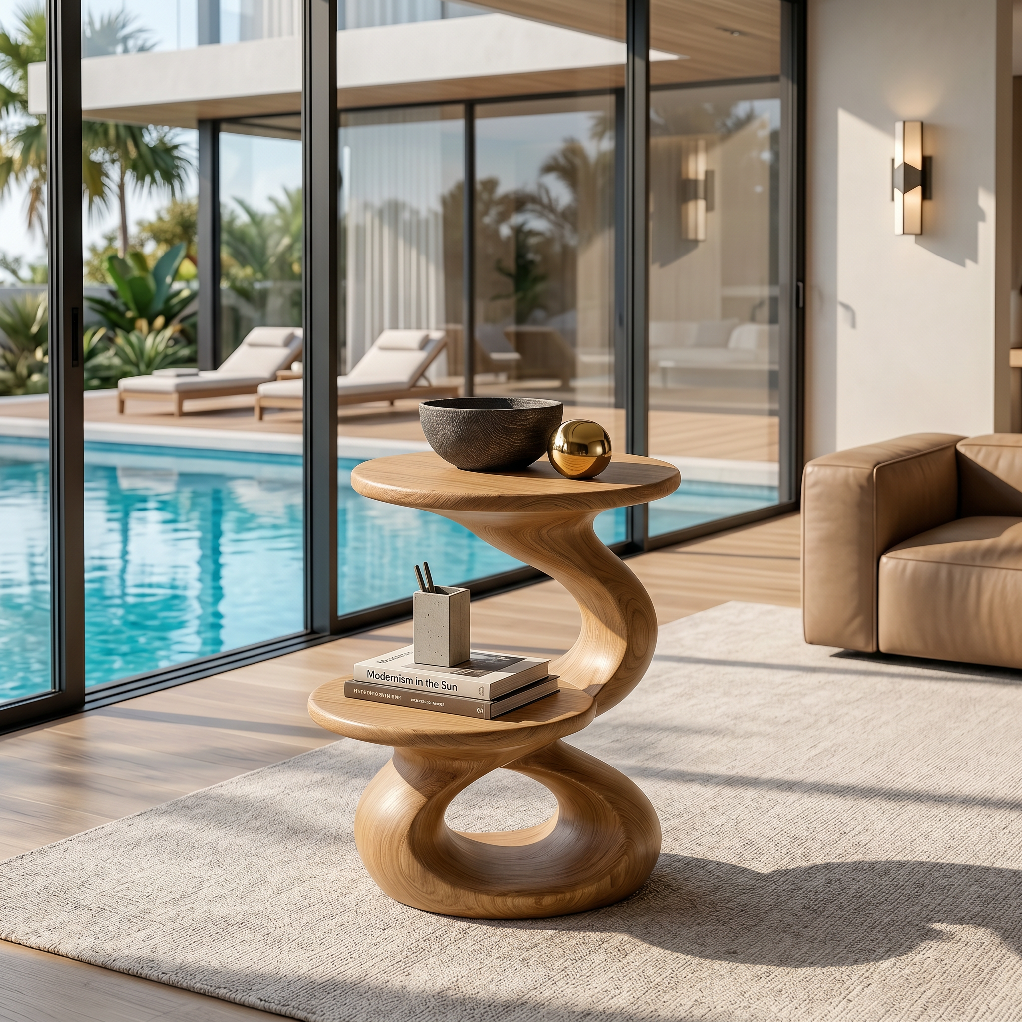 Minimalist Open Shelf Side Table Coastal Villa SILDTTRSTA018
