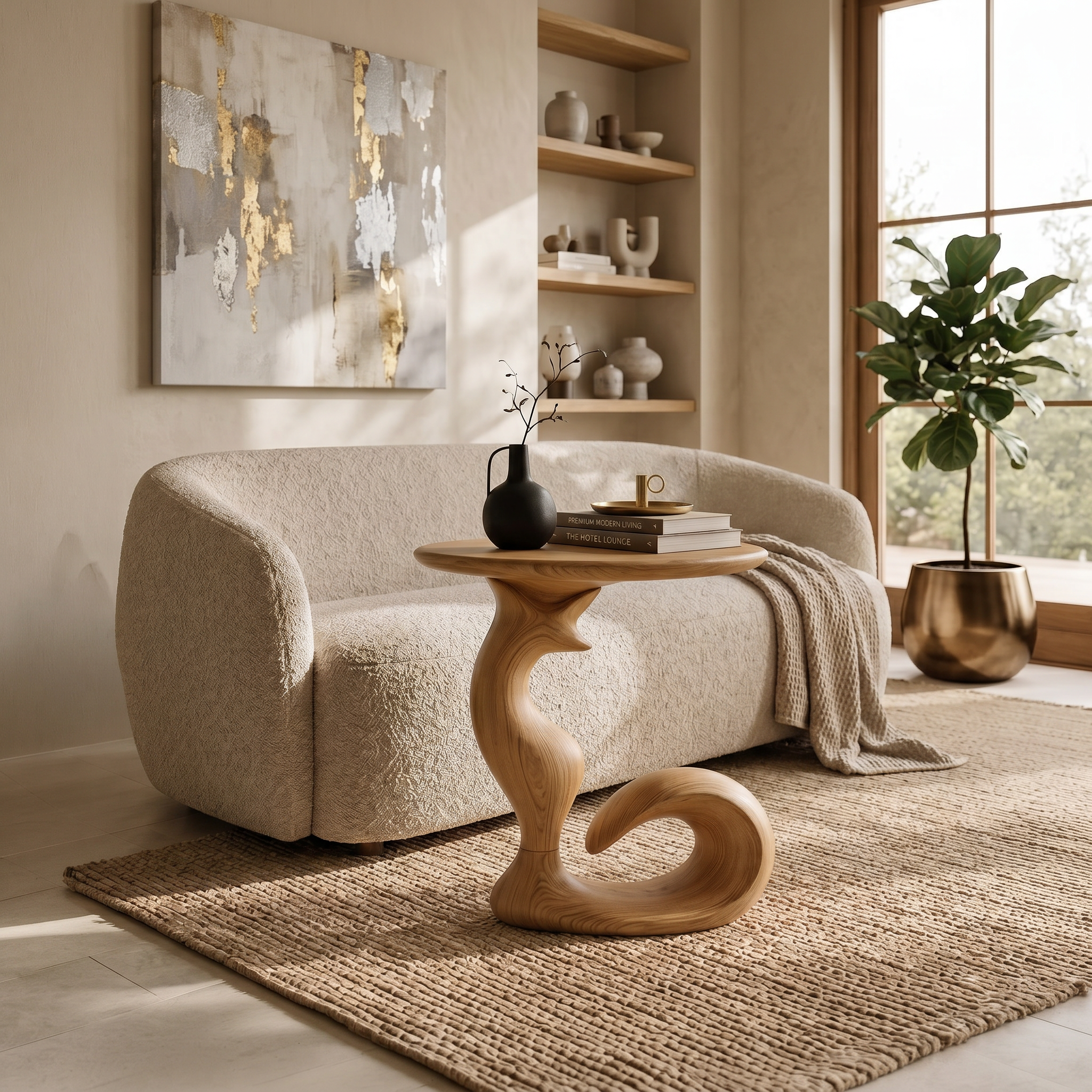 Organic Sculptural Side Table Luxury Living Room SILDTTRSTA016
