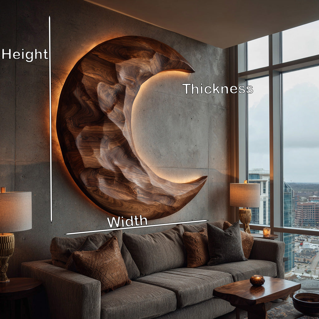 Organic Modern Crescent Wood Wall Art For Living Room RTTHHNWA169