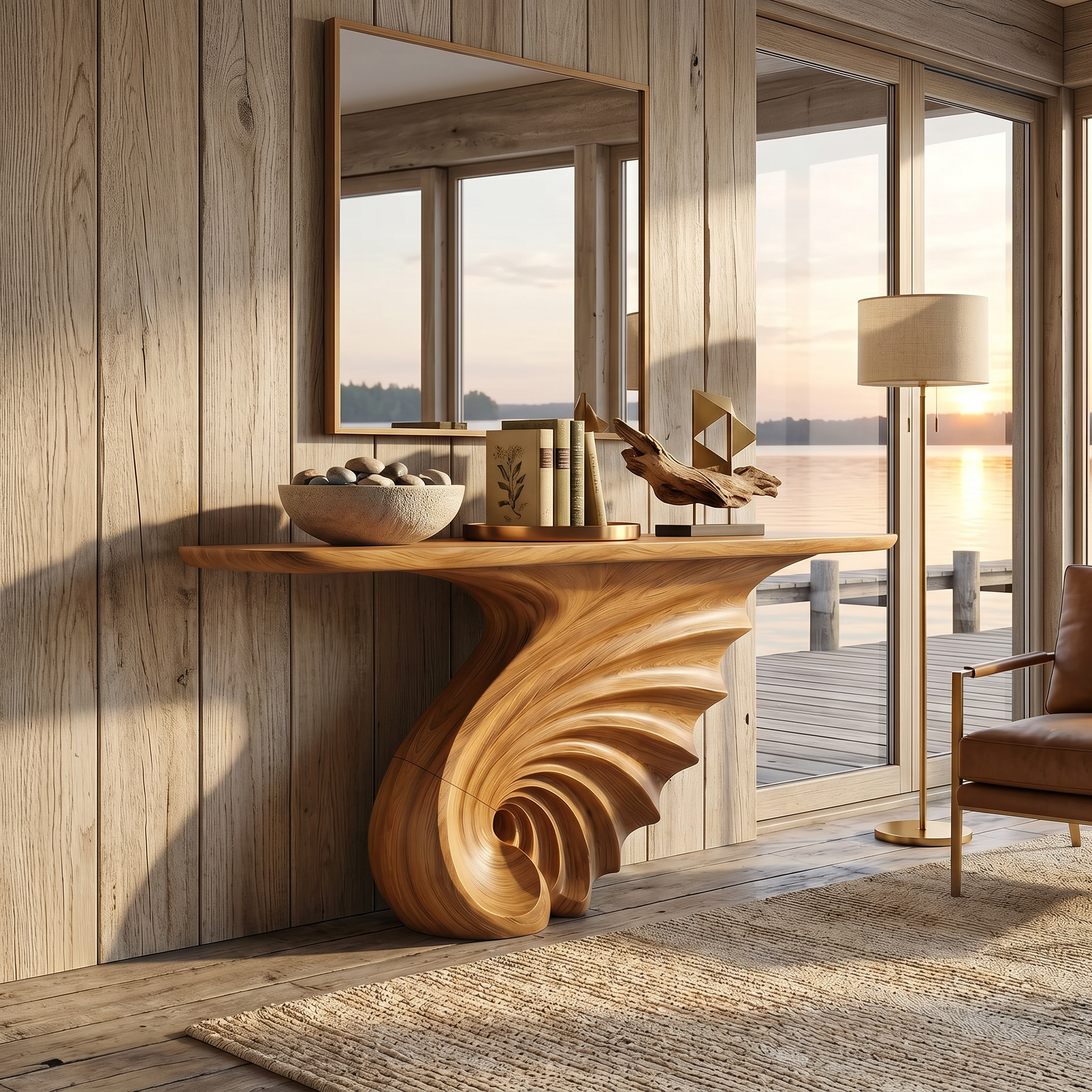 Luxury Spiral Base Console Table Contemporary Villa SILDTTRCS075
