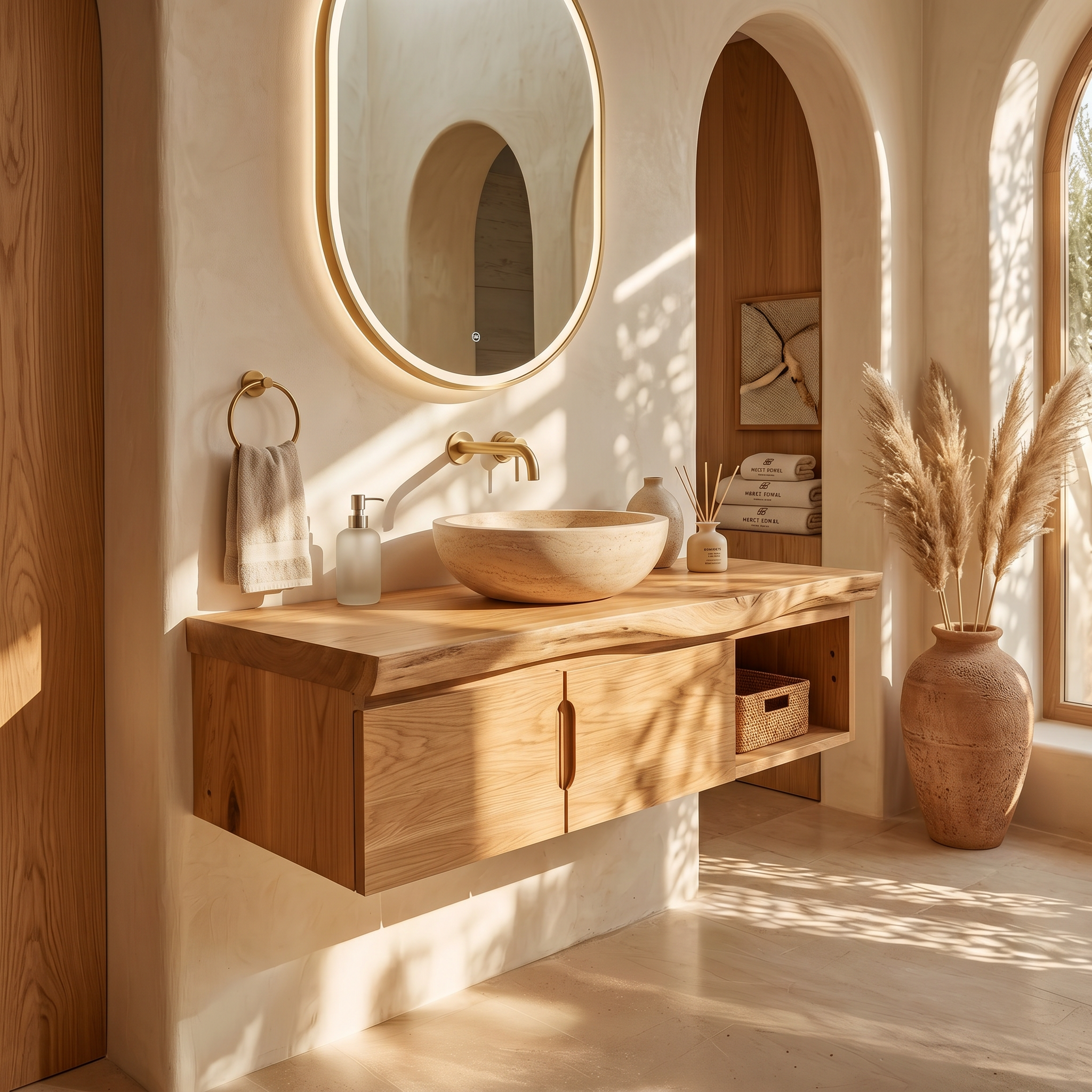 Organic Storage Bathroom Cabinet Modern Ensuite SILDTTRBRV185
