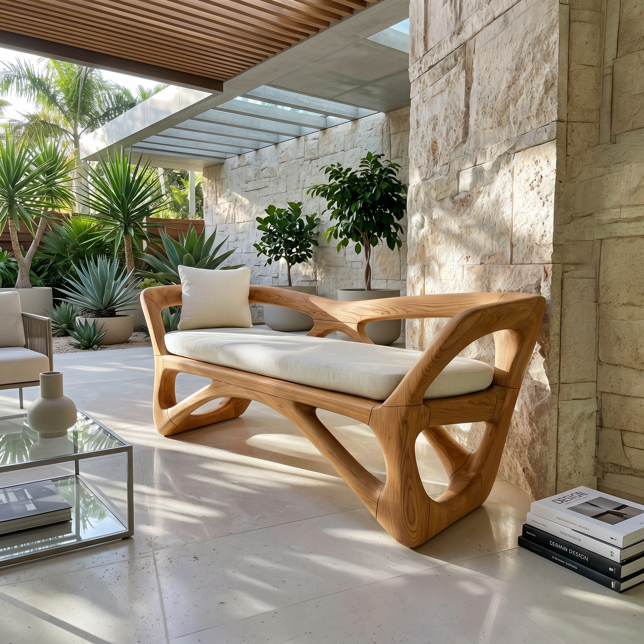 Japandi Accent Bench Wellness Retreat SILDTTRBEN071