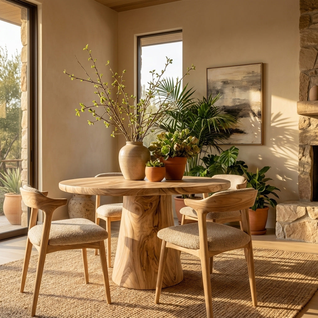 Minimalist Wooden Sculptural Dining Table For Dining Room RTTHHNDN056