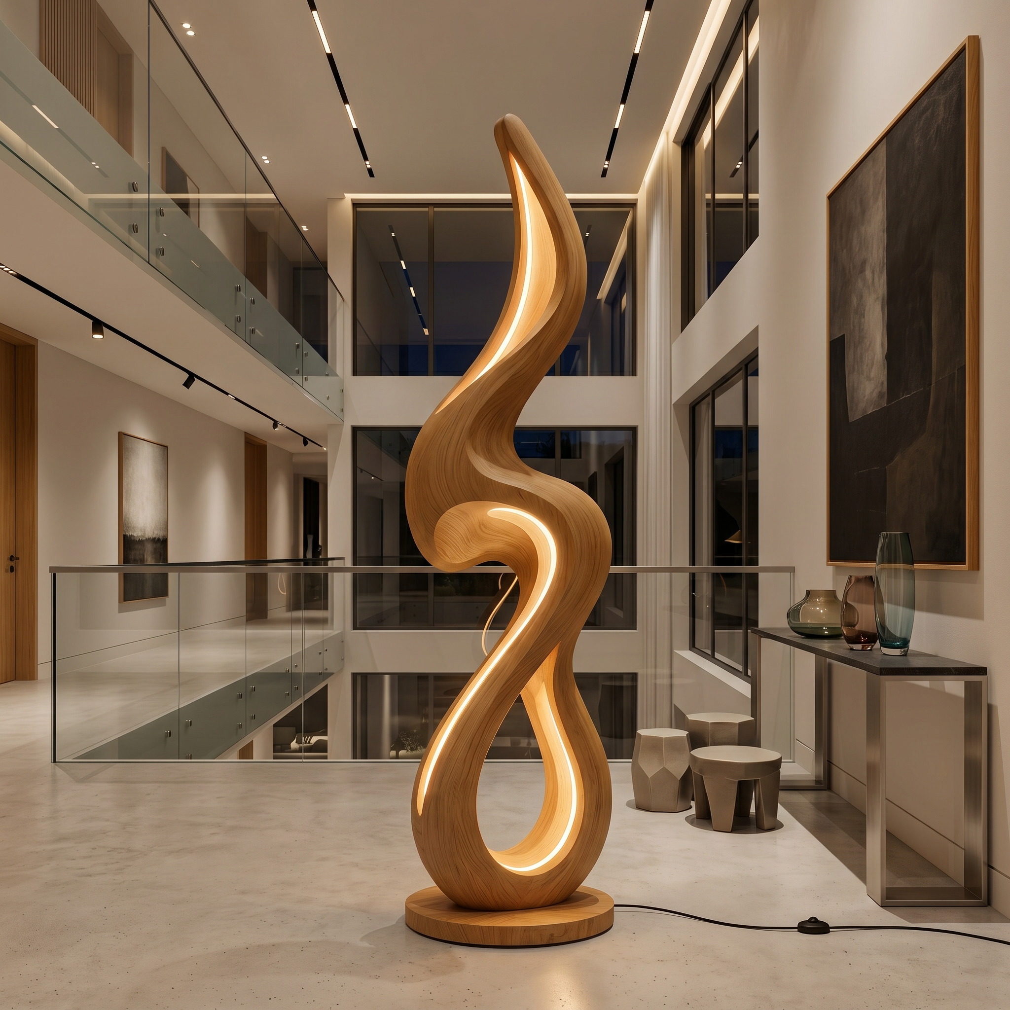 Minimalist Curved Lamp With Shelf For Lounge SILDTTNLAM031