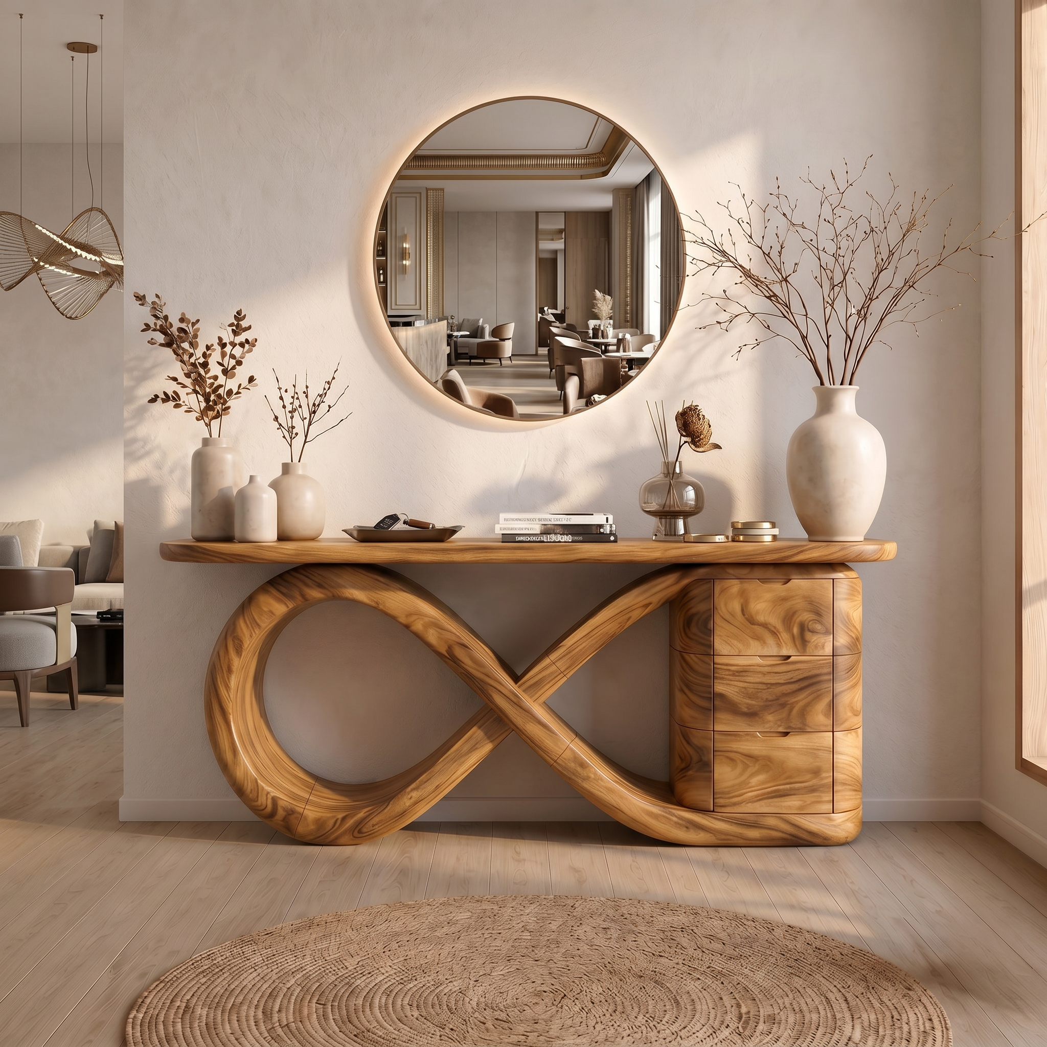 Modern Wave Base Console Table Luxury Bedroom SILDTTRCS112