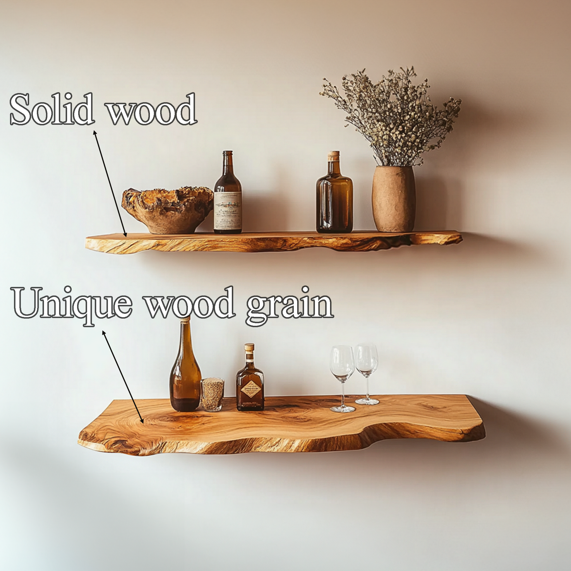 Custom Floating Shelves Wall Shelves Rustic Decor Office Gift SINLFL057