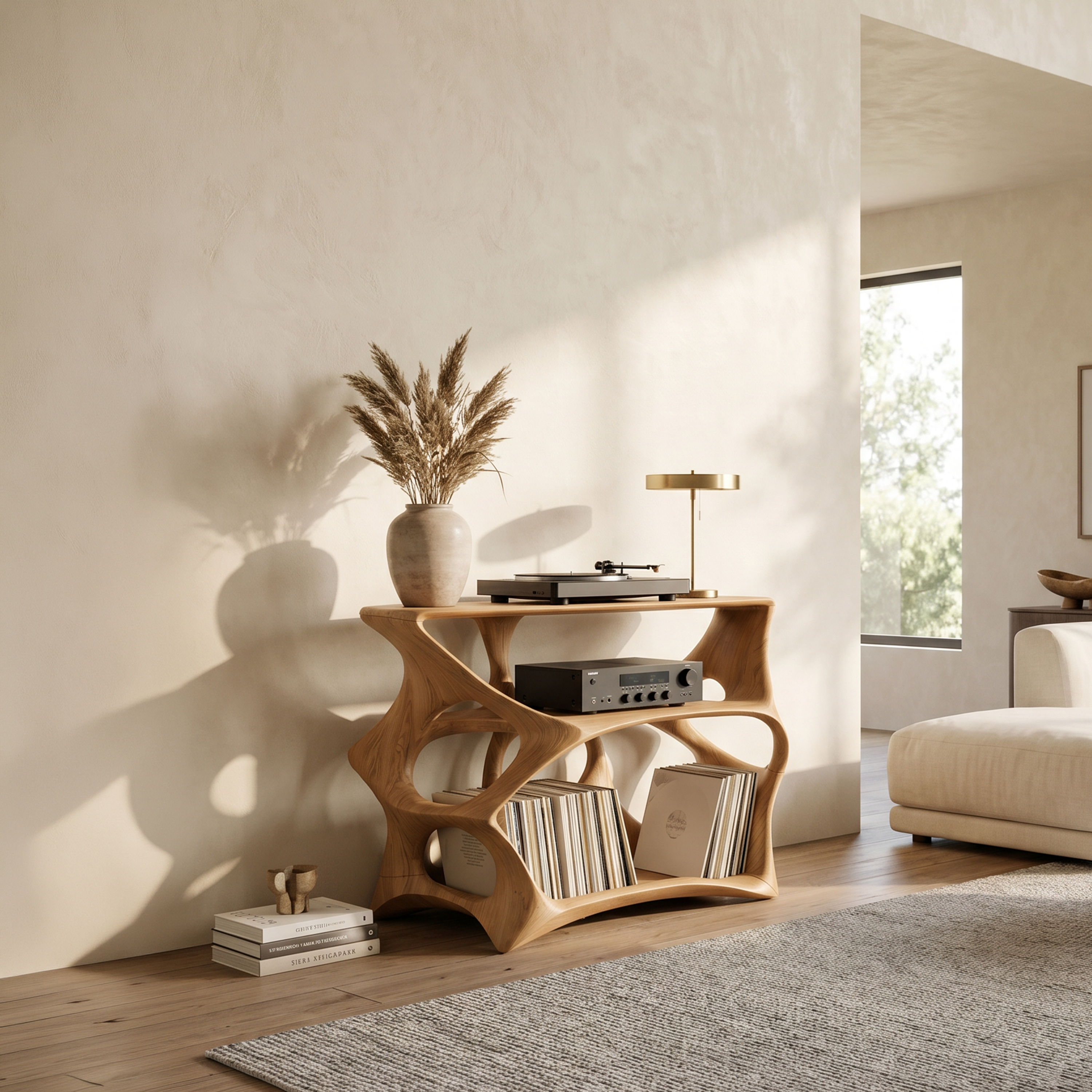 Farmhouse Record Stand Cozy Living Room Furniture SILDTTNRPT001