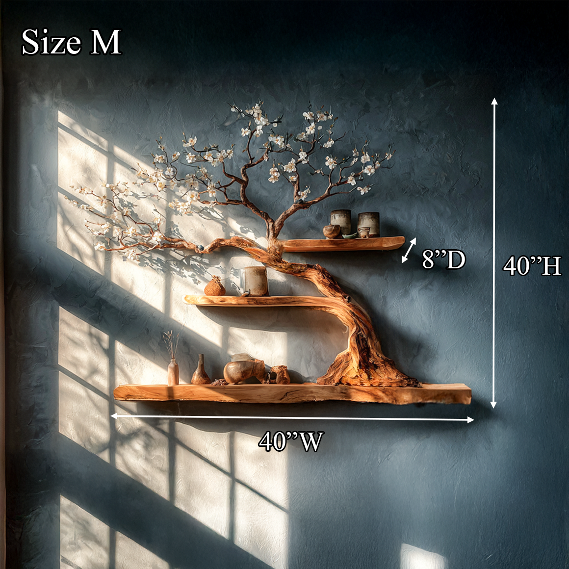 Tre Bookshelf Solid Wood Decor Living Room SINLSATBS027