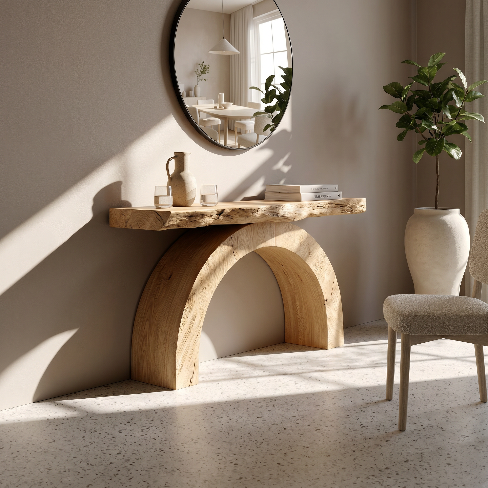 Arch Wood Entryway Table For Tropical Home Decor SILDTTRCS055