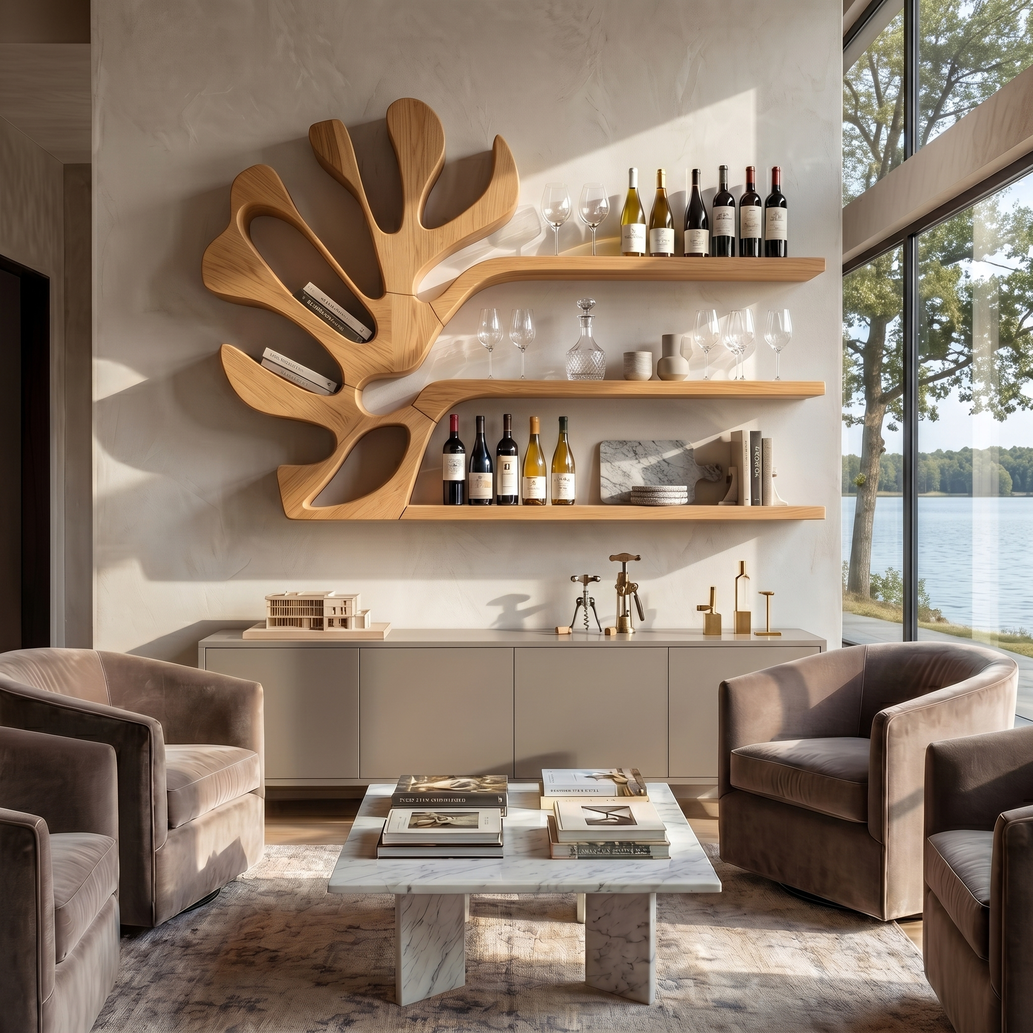 Rustic Wall Wine Rack For Breakfast Nook Bottle Arrangement SILDTTRWH084