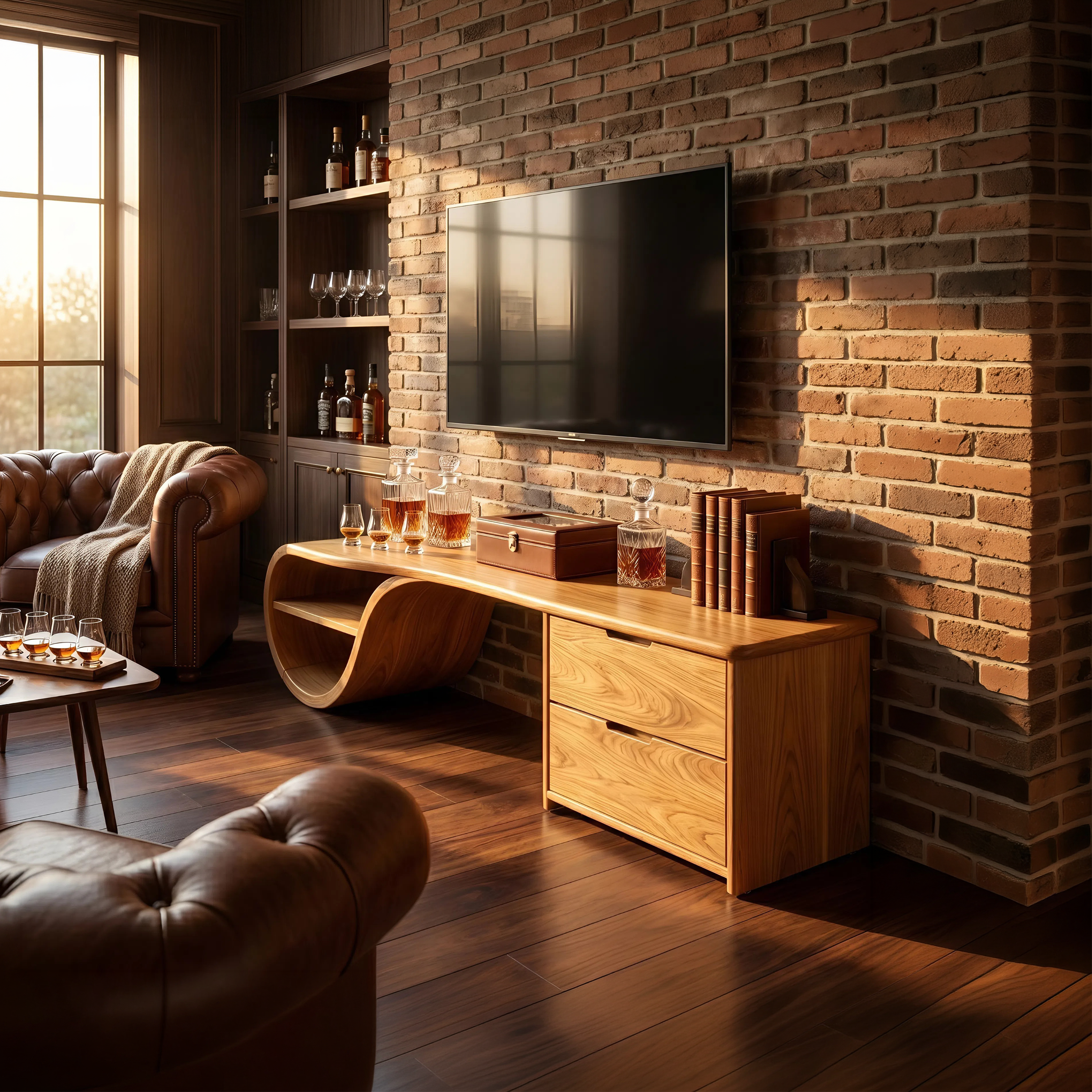 Scandinavian Organic TV Console For Living Room SILDTTNTVC130