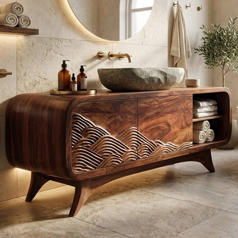 Contemporary Wooden Bathroom Vanity For Bathroom Decor RTTHHNBRV013