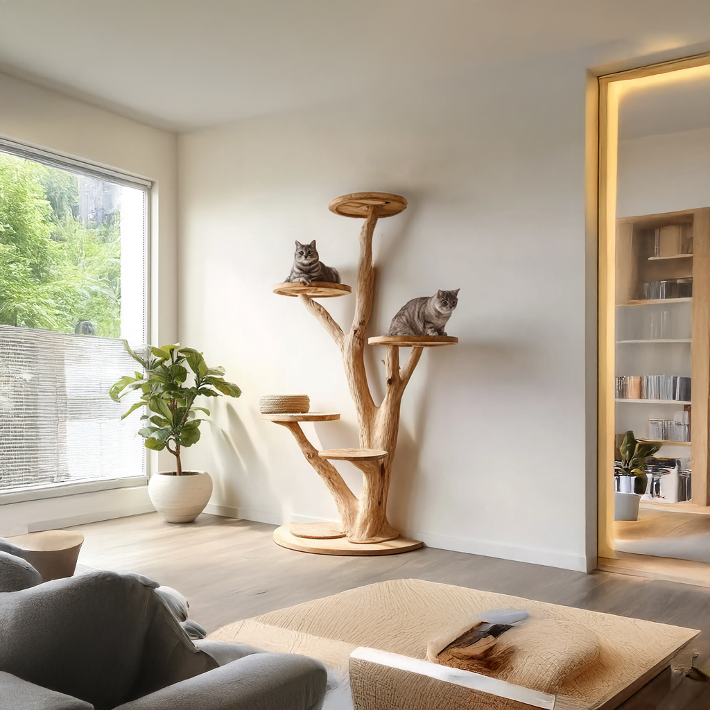 Rustic Tree Cat Tower Living Bedroom SINLSATT025