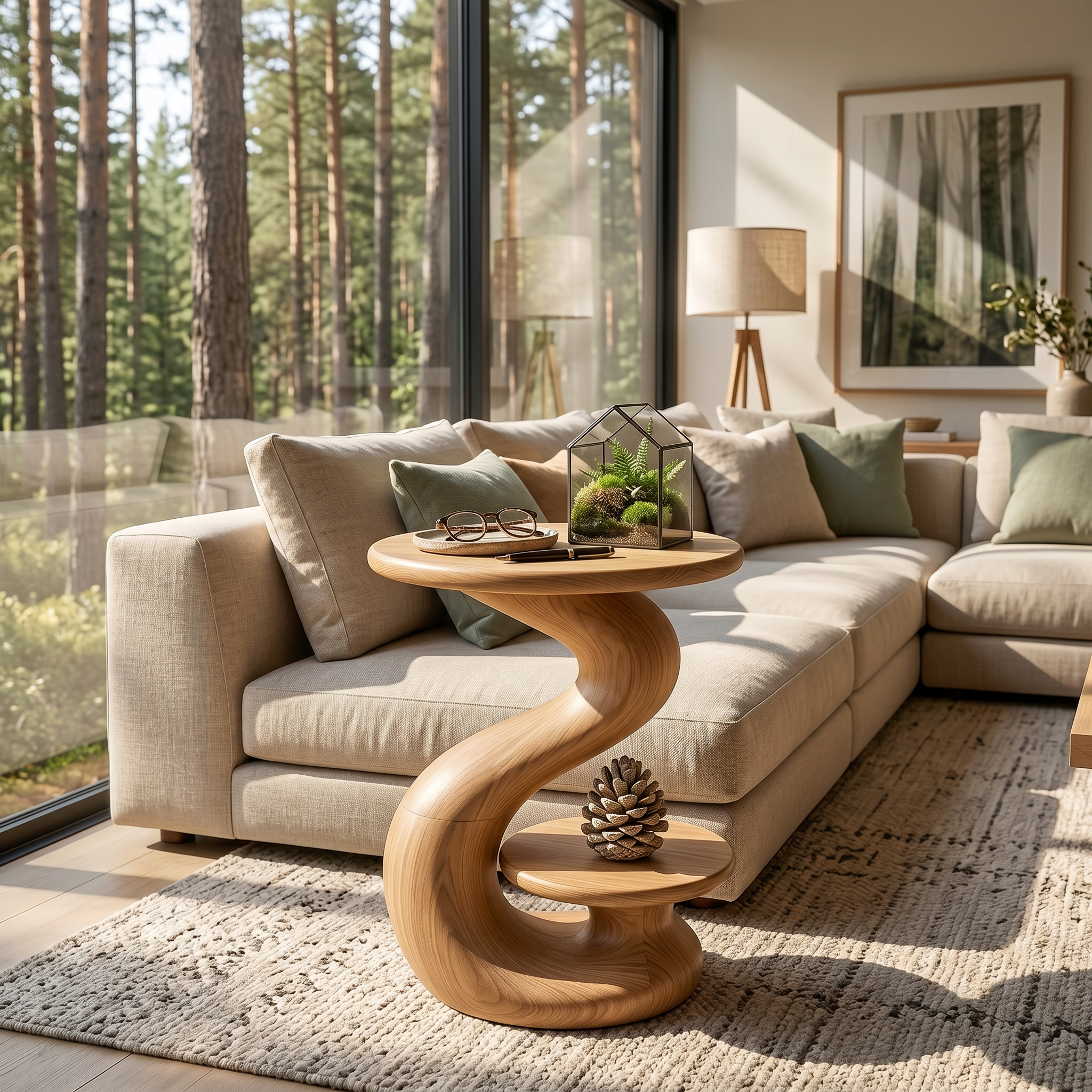 Organic Sculptural Side Table Luxury Garden Retreat SILDTTRSTA031