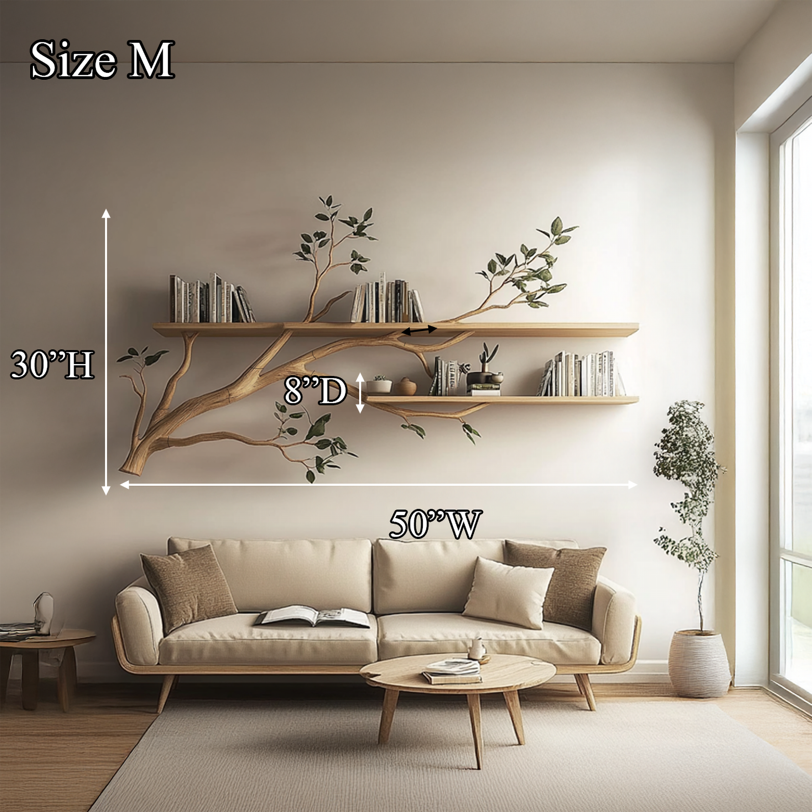 Rustic Tree Display Shelf Cozy Living Dining Room SINLSATBS051