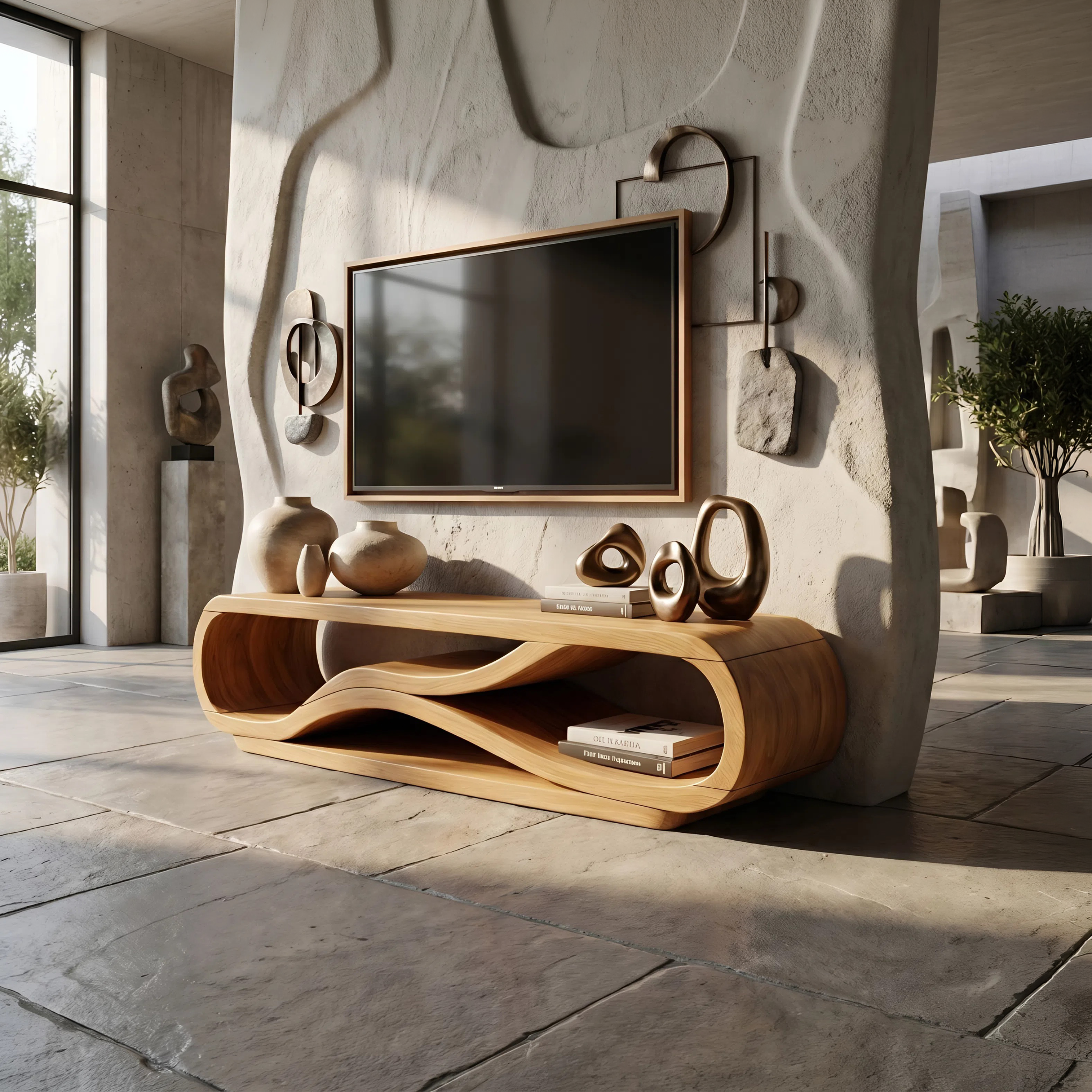 Modern Curved TV Cabinet For Home Interior SILDTTNTVC121