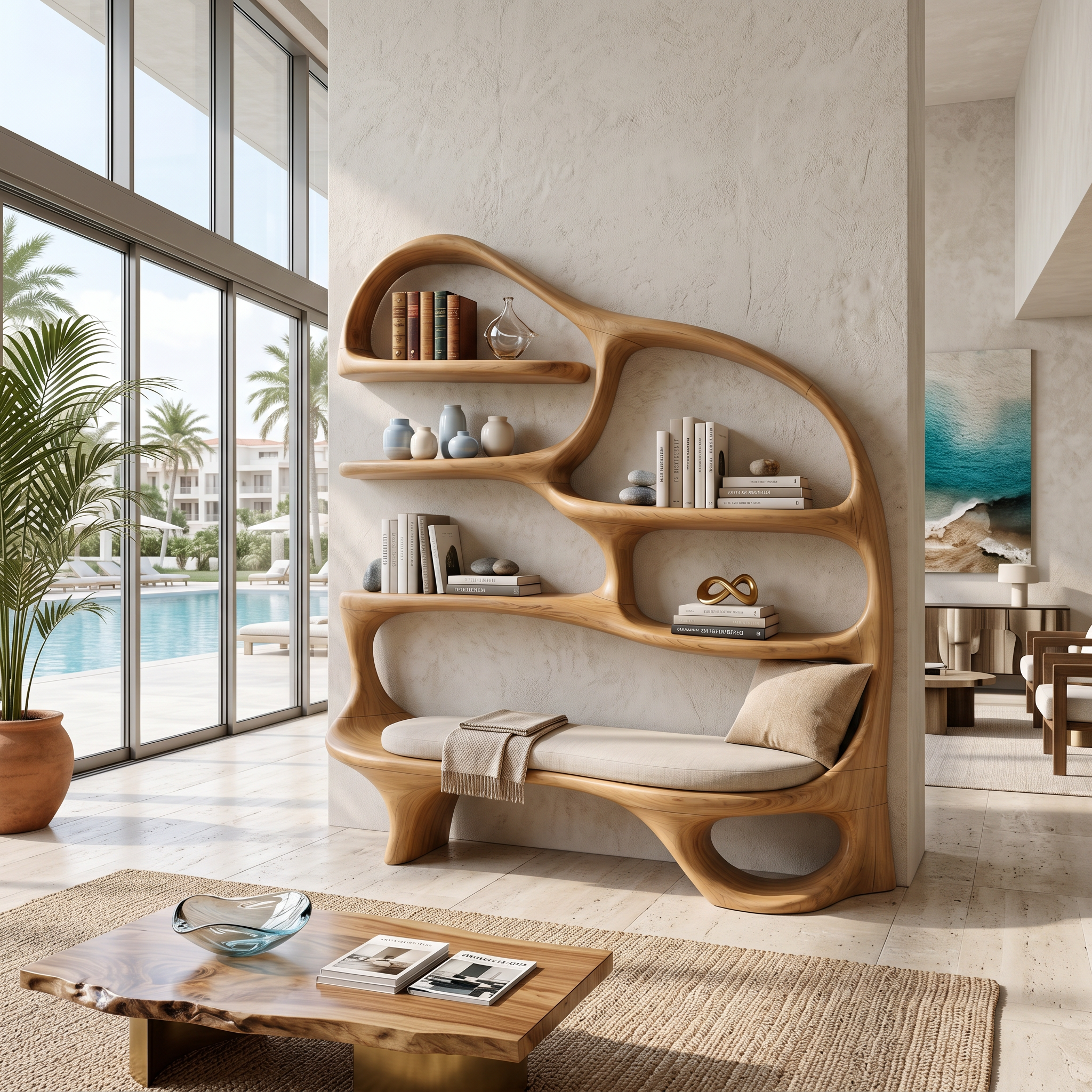 Modern Reading Nook Bookcase For Contemporary Living Room SILDTTNBS057