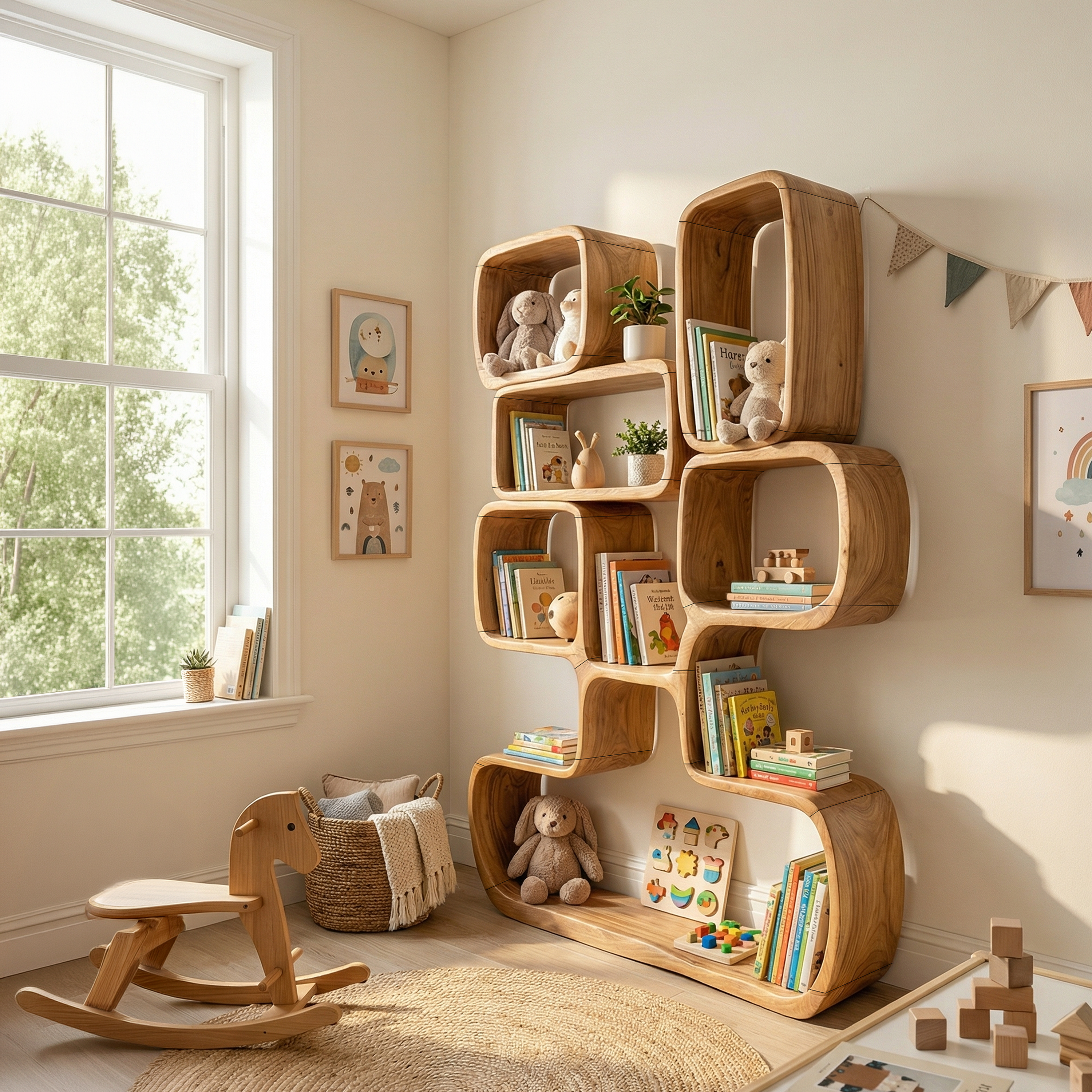 Modern Artistic Bookshelf Living Room Corner SILDTTRBS020