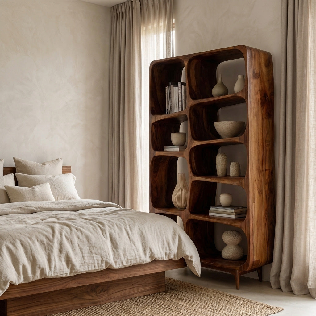Contemporary Solid Wood Bookshelf For Coastal Interior RTTHHNBS136