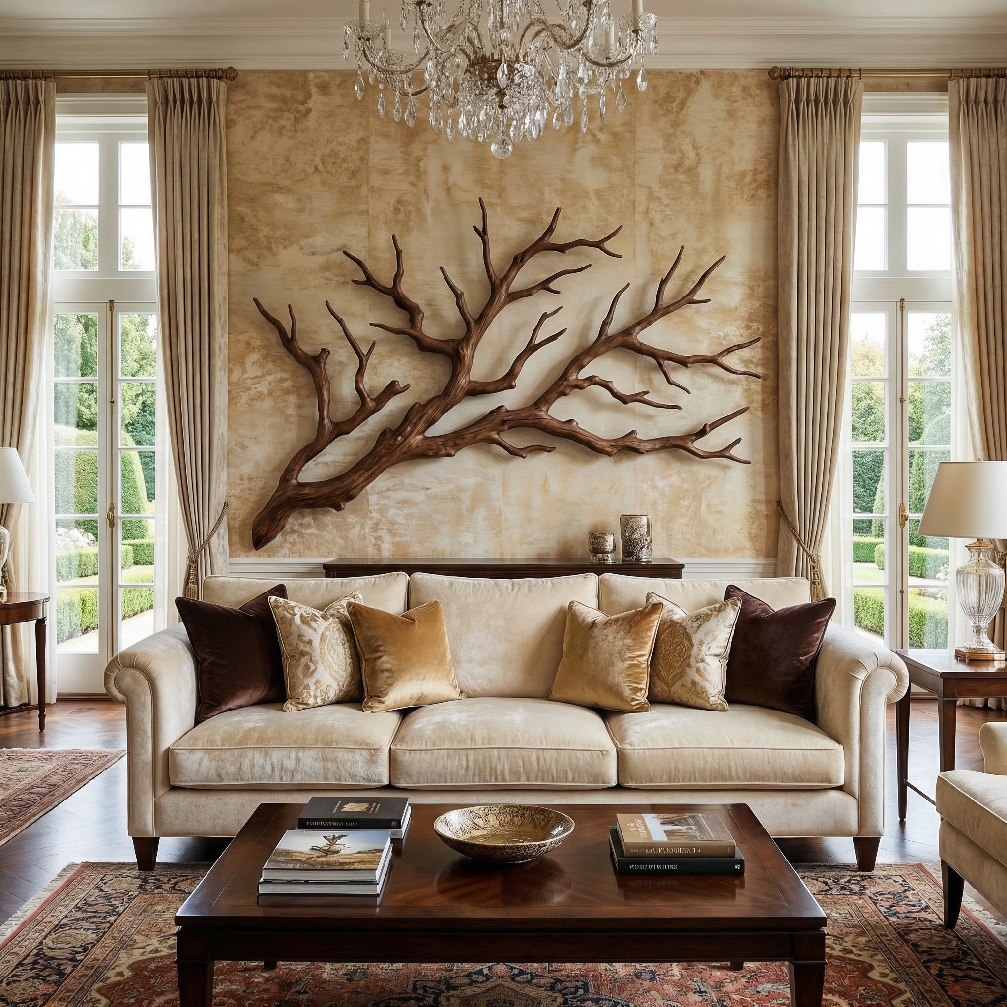 Rustic Tree Branch Wooden Wall Decor For Bedroom Headboard Wall Art SINLSAWD034