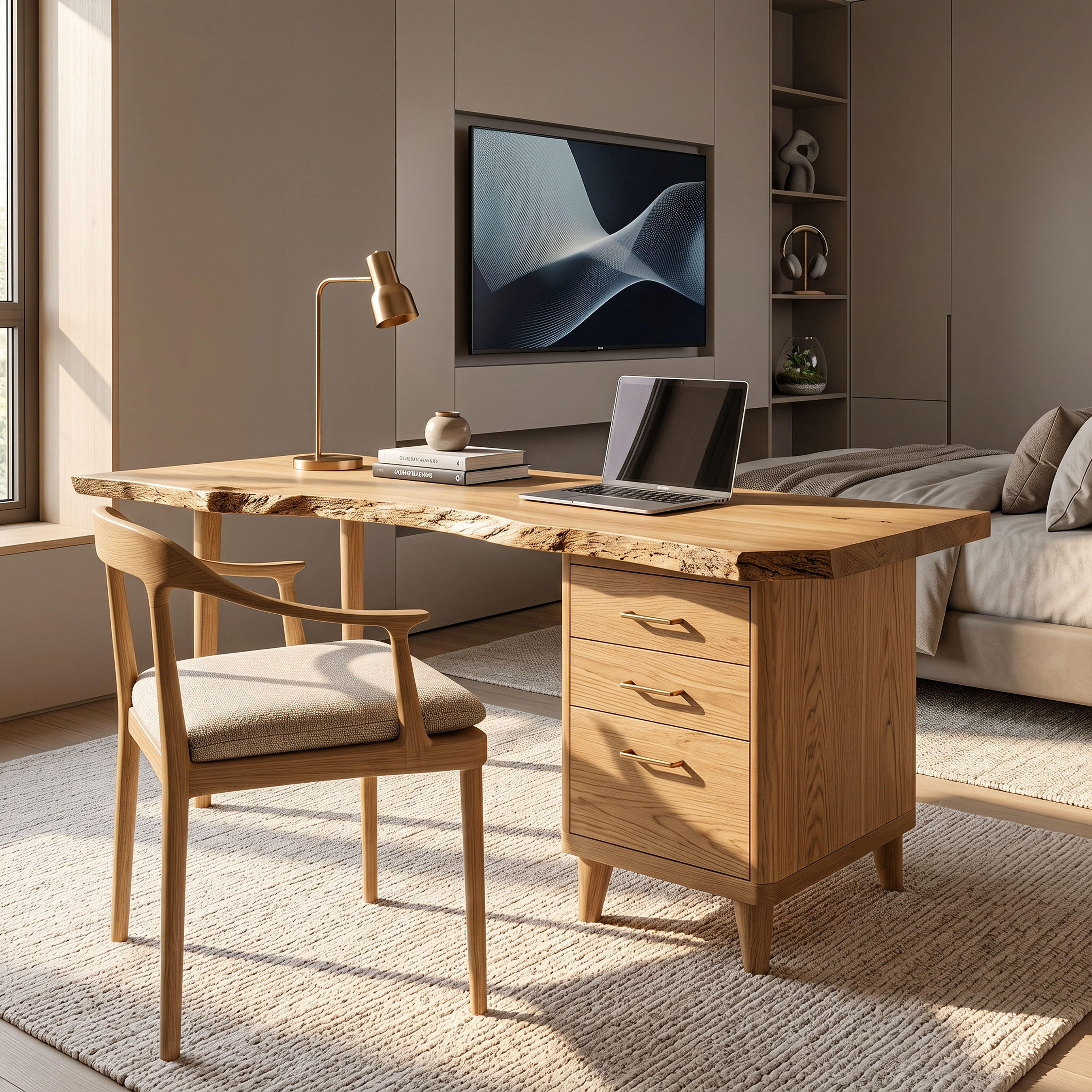 Urban Writing Desk With Drawer Storage For Apartment Office SILDTTRDE018