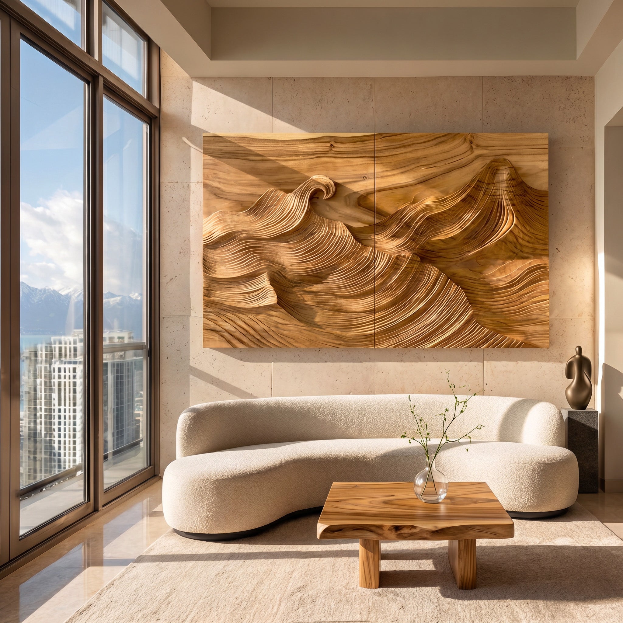 Organic Modern Wave Wood Wall Art For Wall Decor RTTHHNWA207