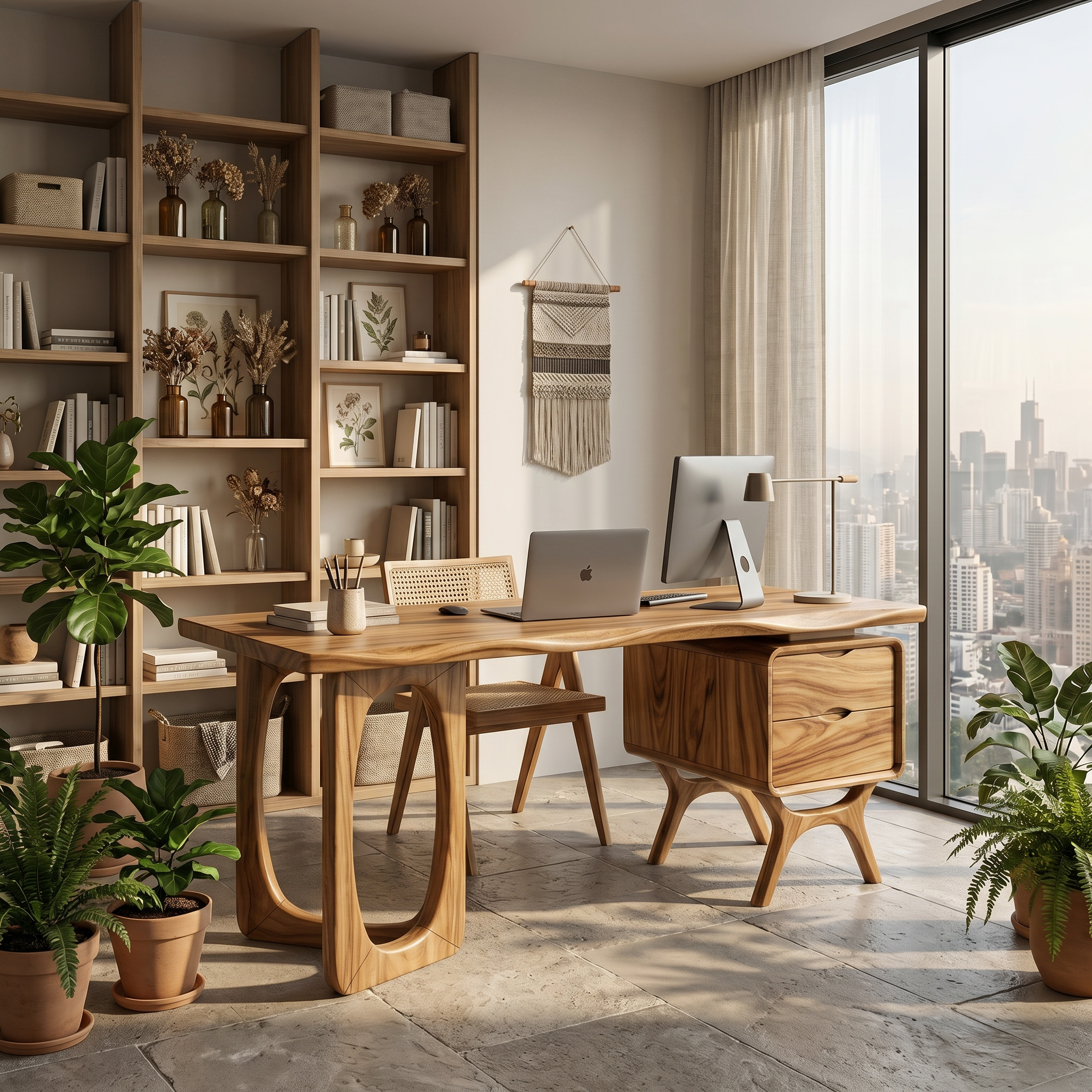 Organic Live Edge Executive Desk Modern Office SILDTTRDE022