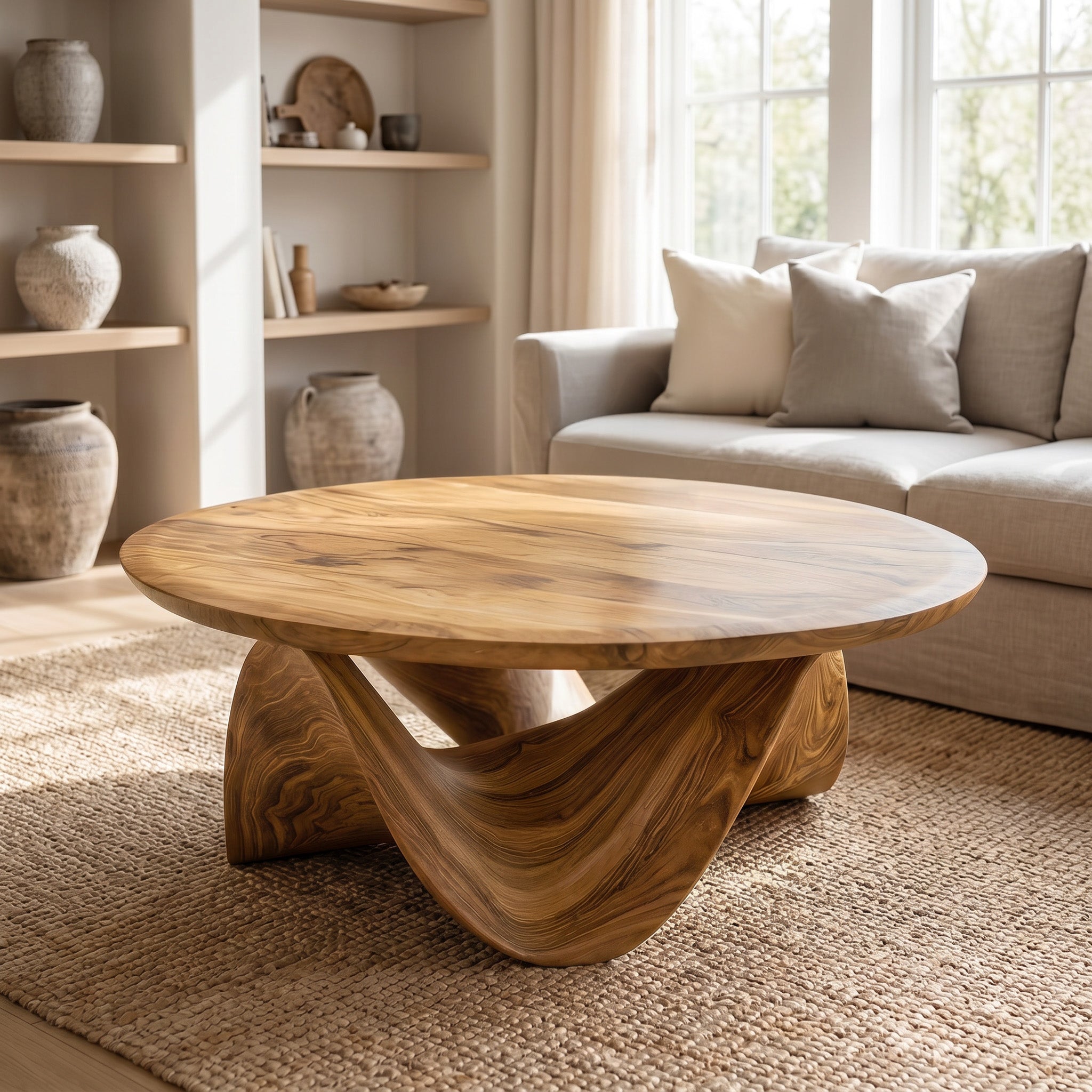 Sculptural Round Coffee Table For Holiday Decor SITHHNCM001