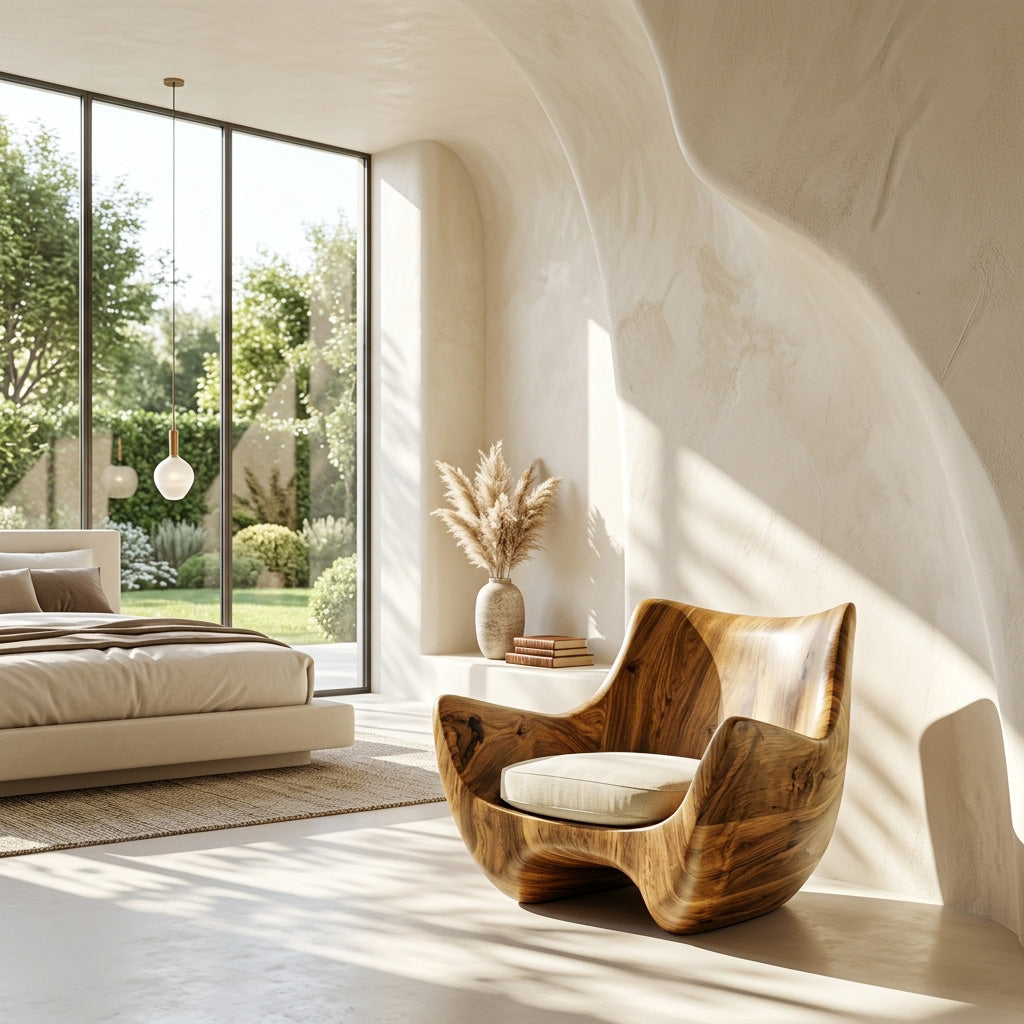 Organic Natural Wood Chair For Living Room RTTHHNCHR152