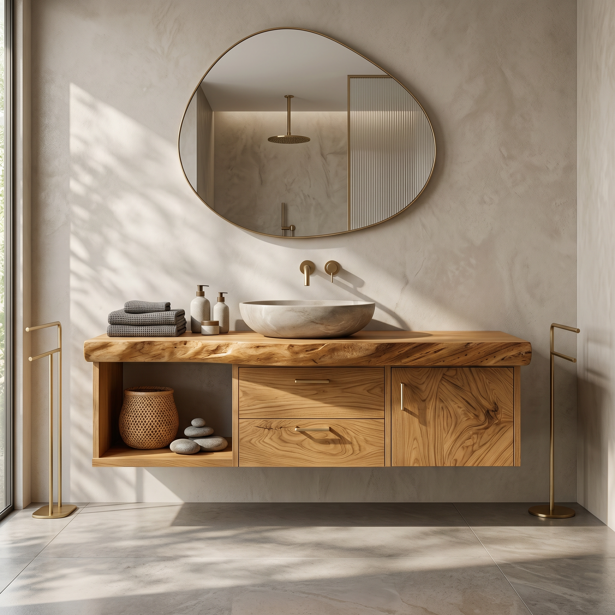 Scandinavian Wood Vanity Boutique Hotel Bathroom SILDTTRBRV186