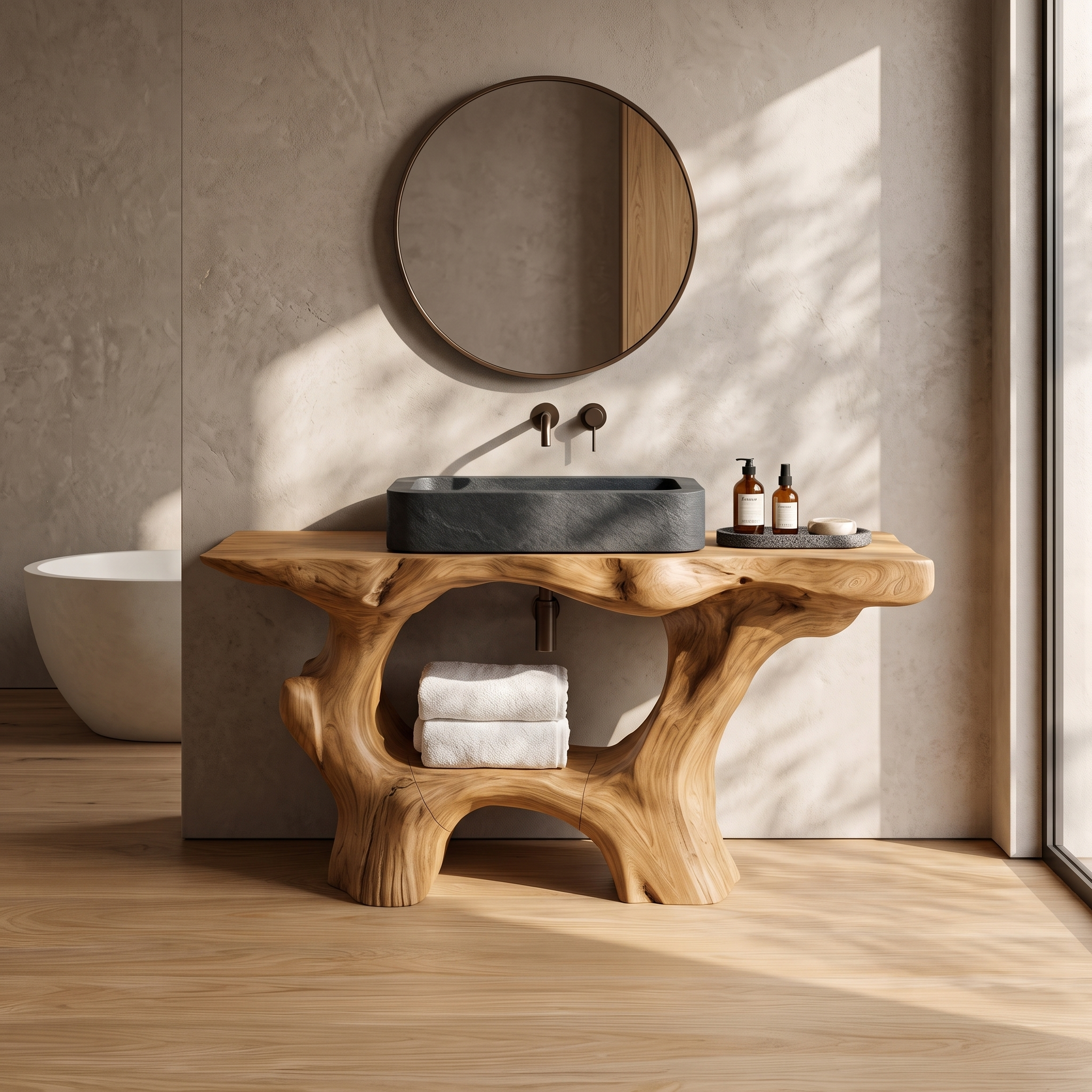 Farmhouse Solid Wood Vanity For Rustic Bathroom SILDTTRBRV001