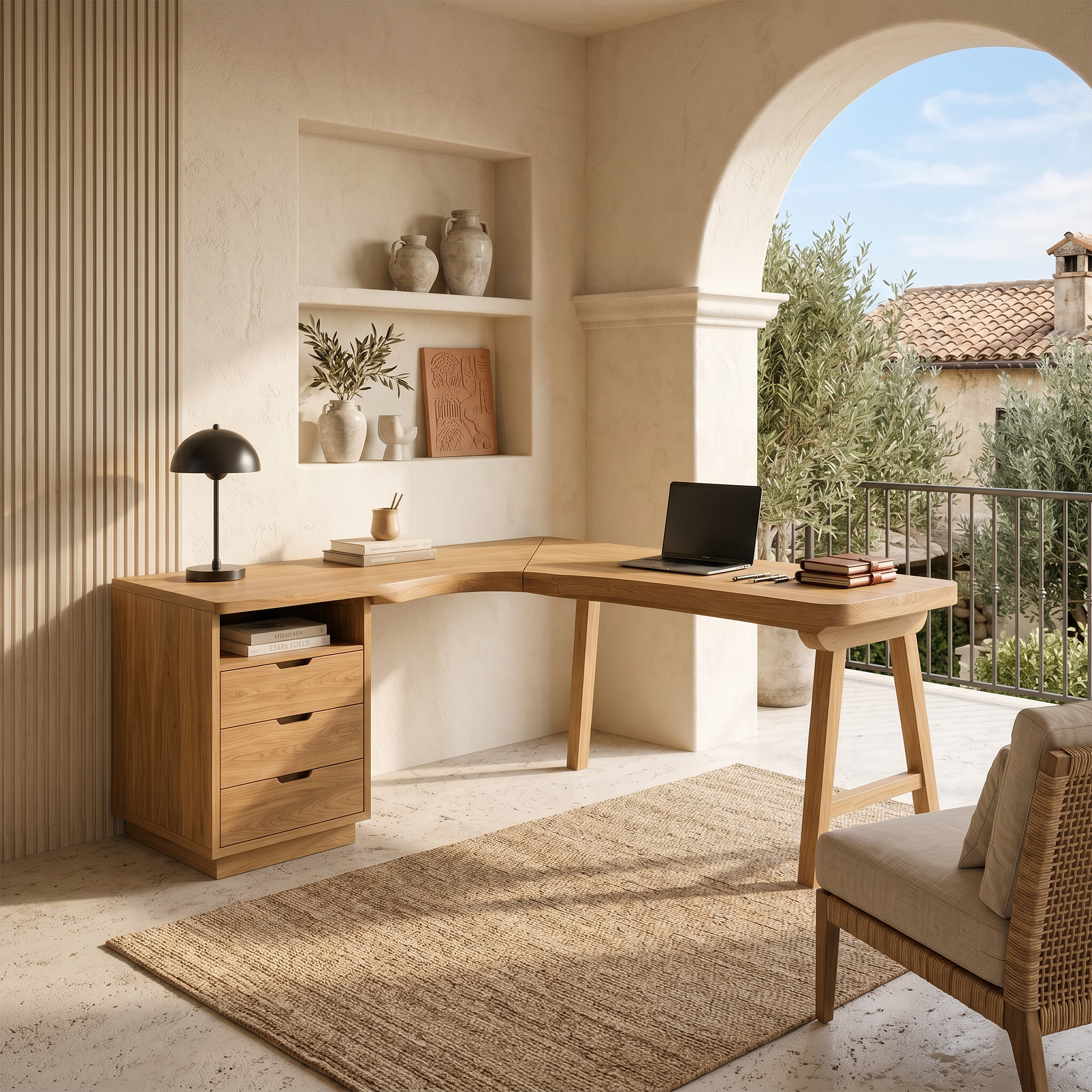 Organic Executive Desk Bedroom Workspace SILDTTRDE038