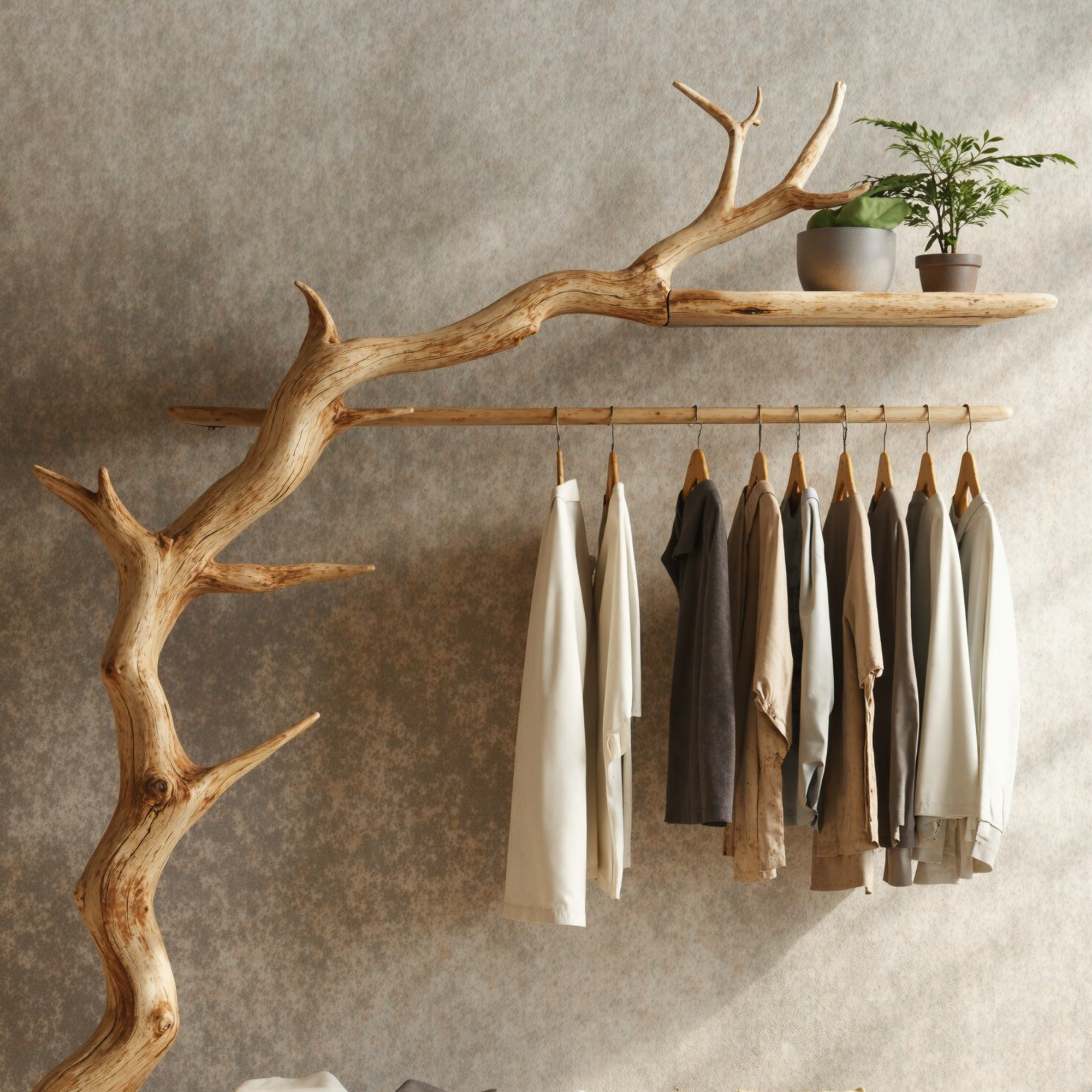 Rustic Standing Coat Rack Wall Clothes Rack Tree Branch Coat Rack SINLTB095