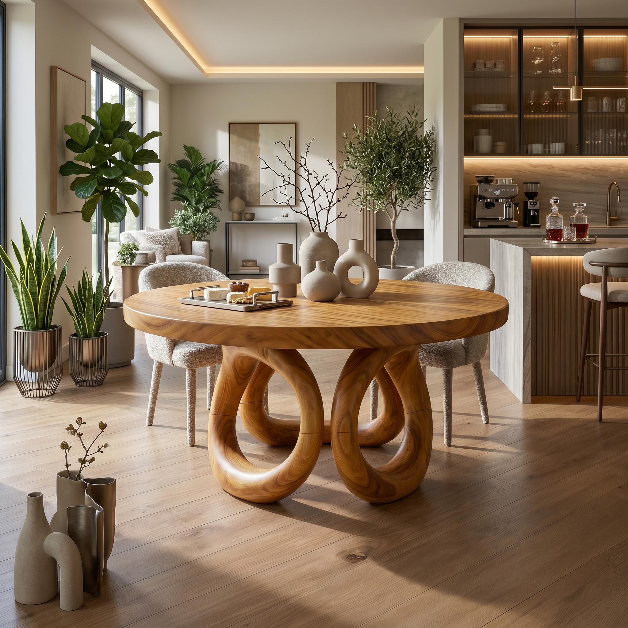 Modern Round Dining Set For Garden Kitchen SILDTTRDN055