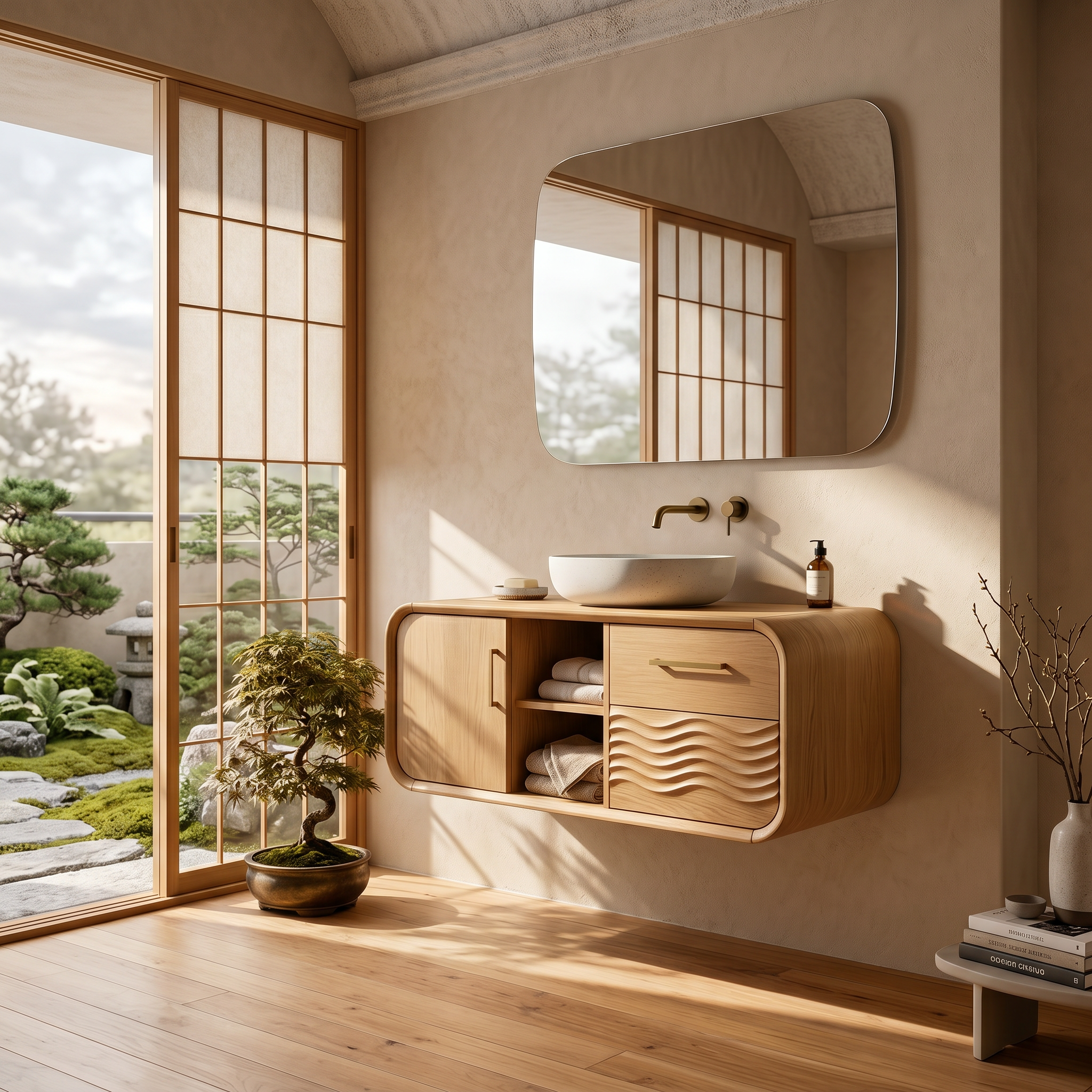 Mid Century Floating Vanity With Storage For Bathroom SILDTTNBRV057