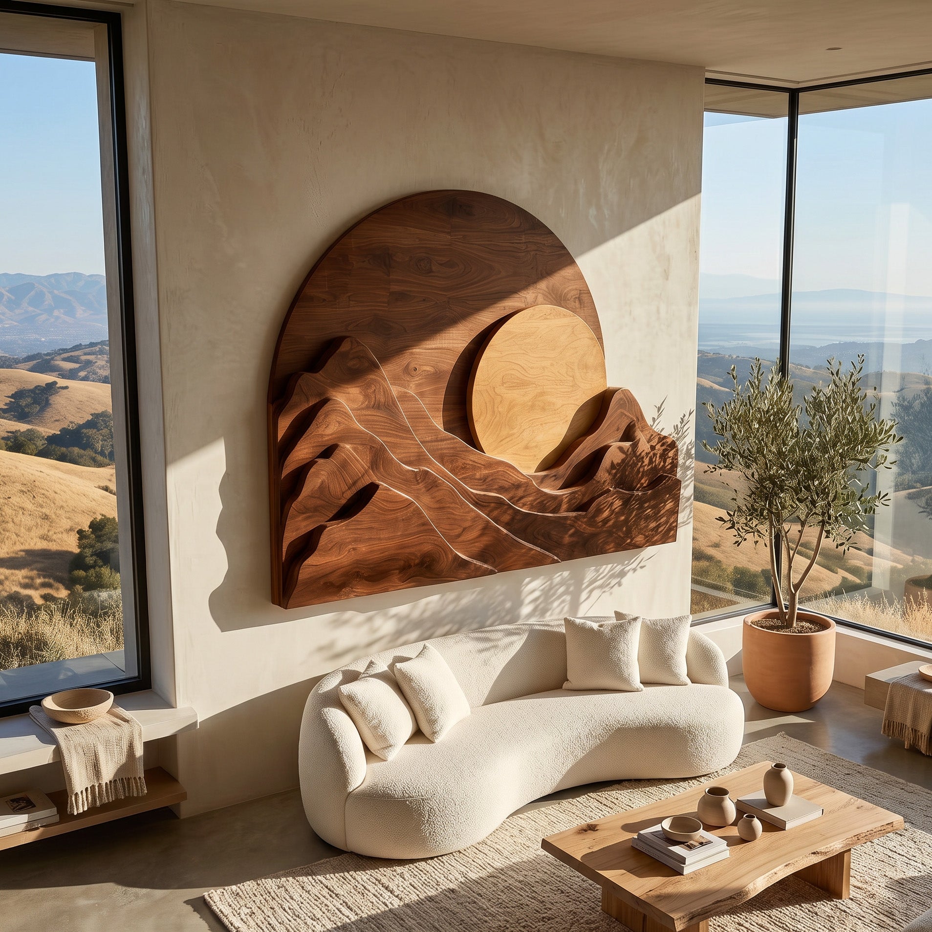 Organic Modern Mountain Wood Wall Art For Living Room RTTHHNWA201