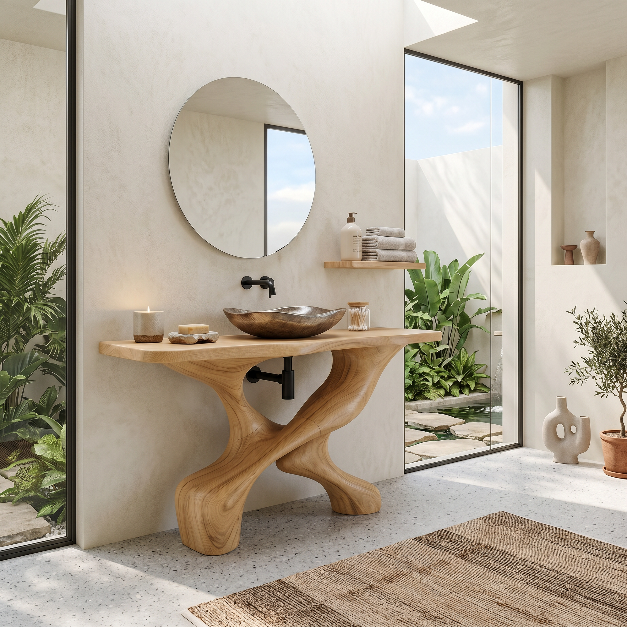 Handcrafted Vanity For Elegant Bathroom Furniture SILDTTNBRV007