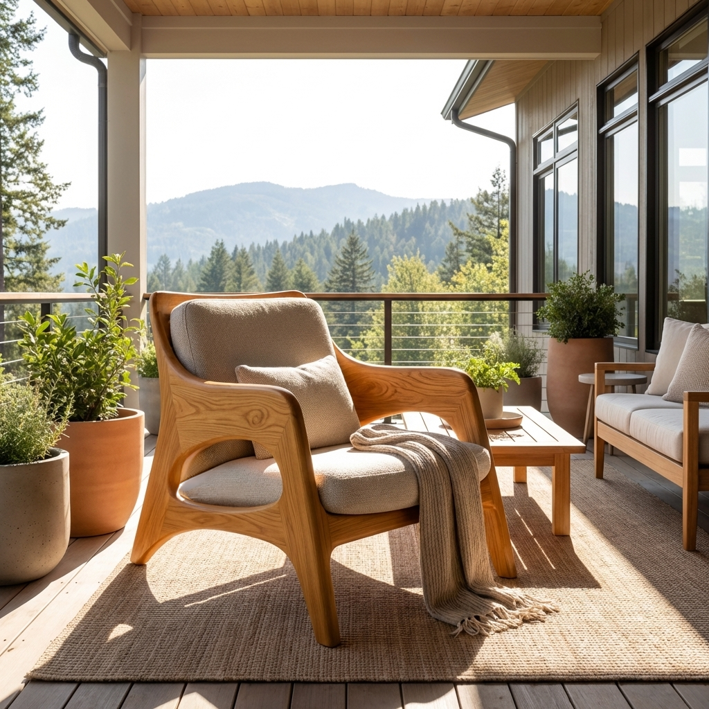 Organic Natural Wood Chair For Home Balcony RTTHTTACC016
