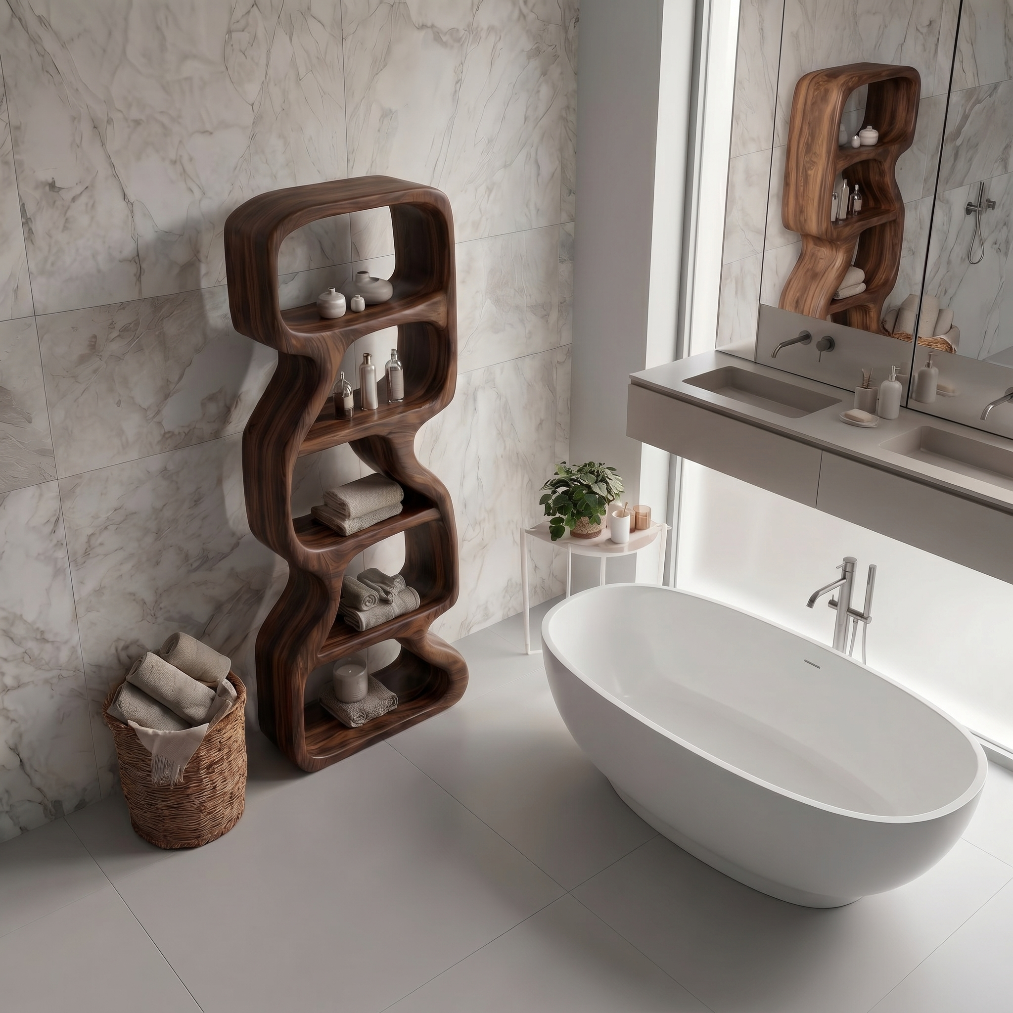 Bathroom Storage Cabinet With Open Shelves For Bathroom SINLSABCT026