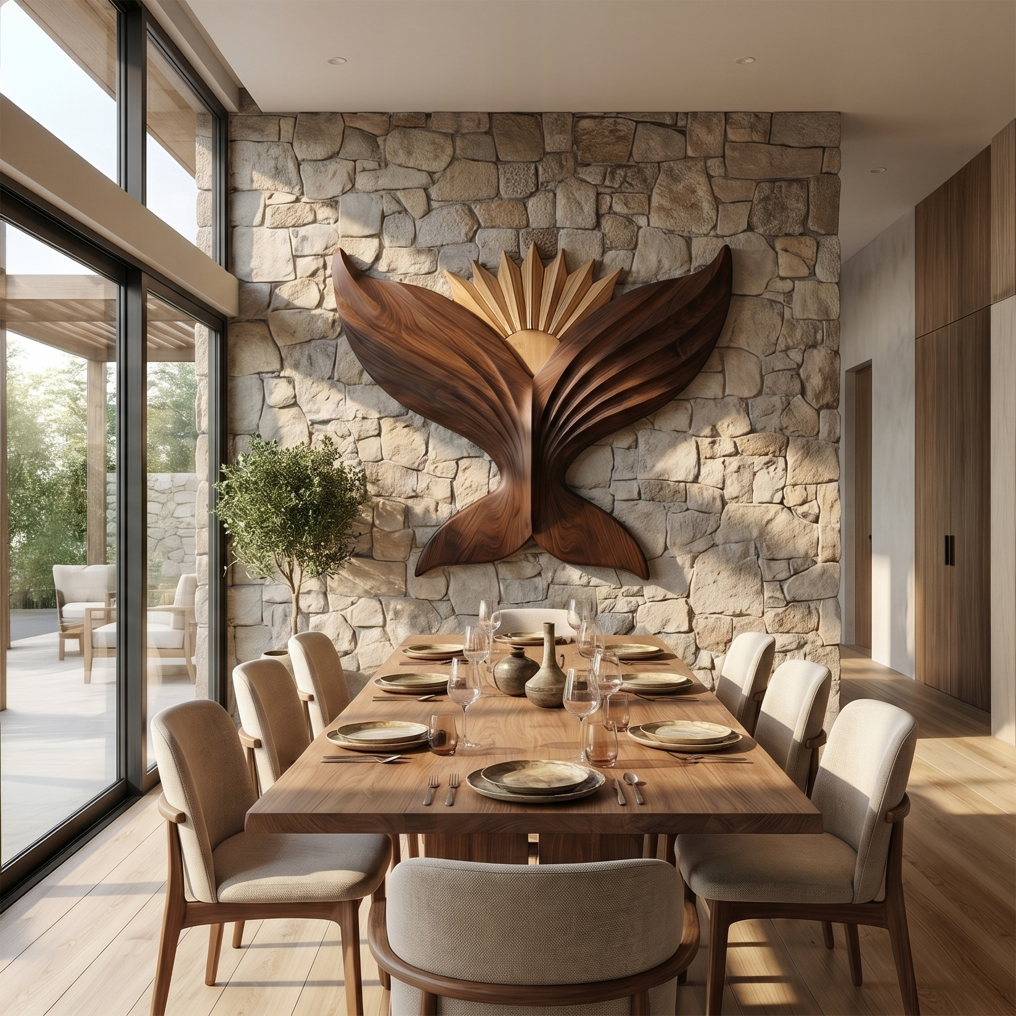 Sculptural Eagle Wooden Wall Art For Living Room And Entryway SINLSAWD086