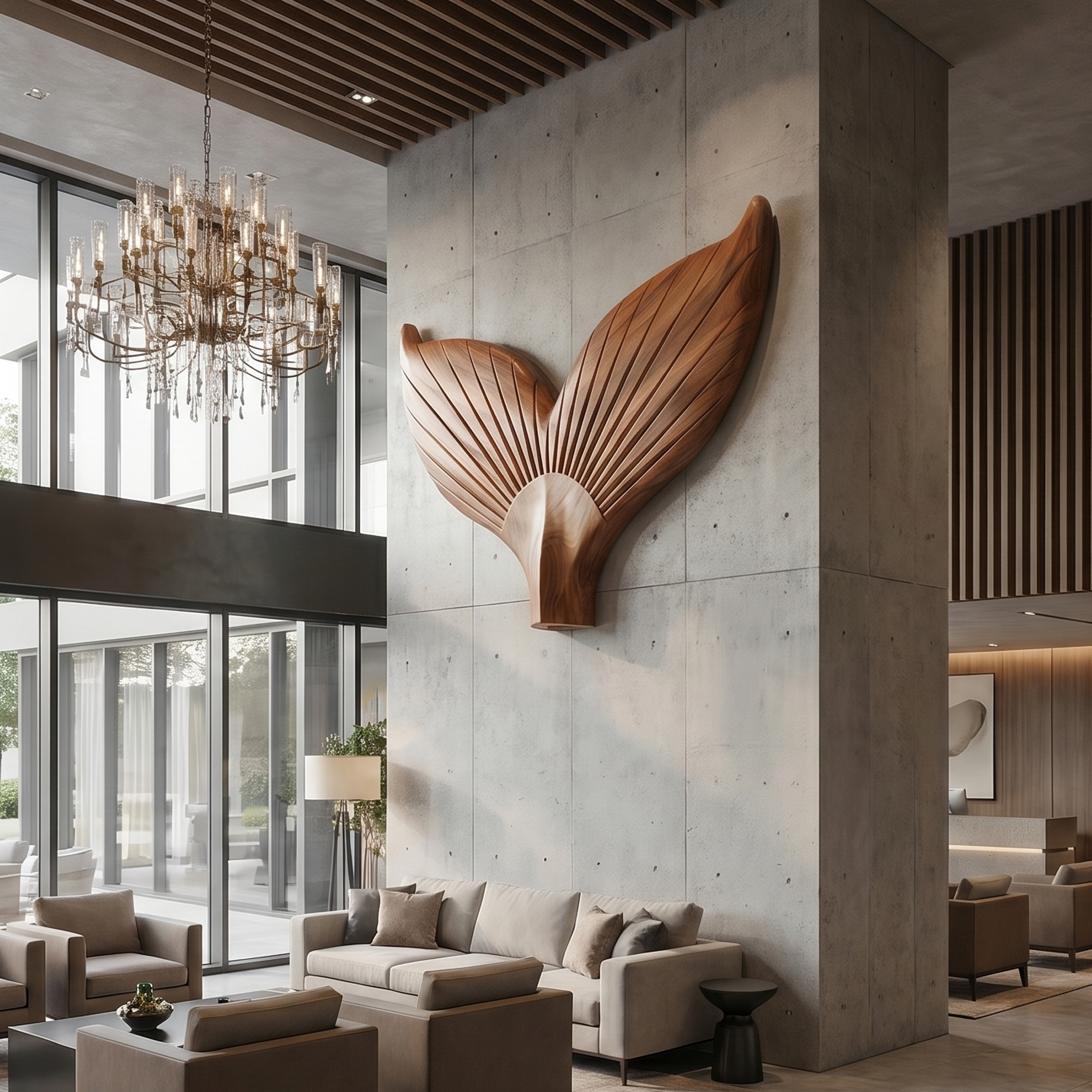Angel Wings Wooden Wall Sculpture For Living Room And Entryway SINLSAWD092